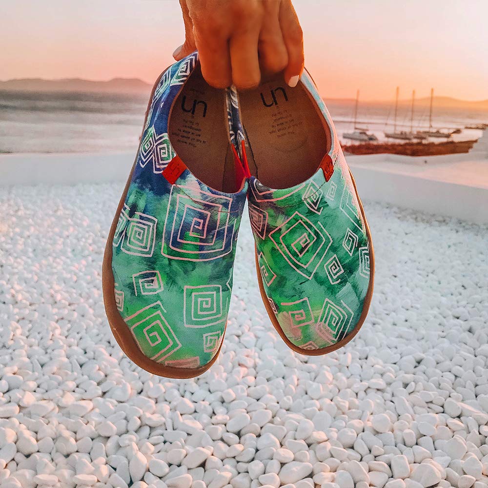 UIN Women's Slip On Sneakers - Comfortable Knit Loafers with Artistic Painting | Soft Walking Shoes for Women | Perfect for Casual Wear, Travel & Everyday Comfort