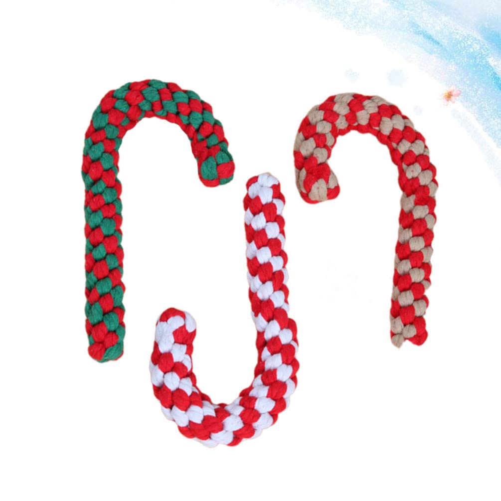 3pcs Interactive Dog Toys & Cat Scratching Toys - Puppy Teething, Cat Oral Cleaning, Squeak Toys for Christmas - Dog Cotton Bite Toys & Candy Bar for Training, Playtime, and Pet Enrichment