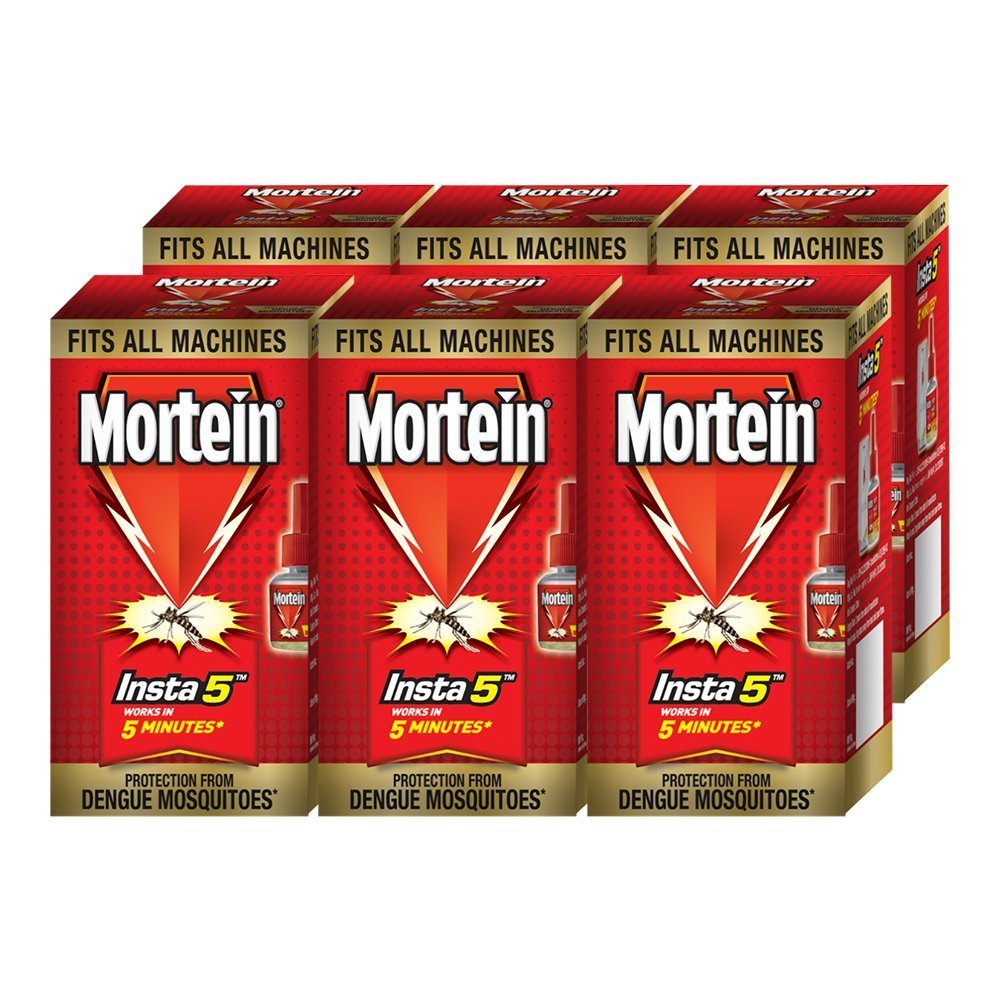 Mortein Insta5 Refill - 35ml (6 Pack) | Fast-Acting Mosquito Killer for Home, Outdoor & Travel Use