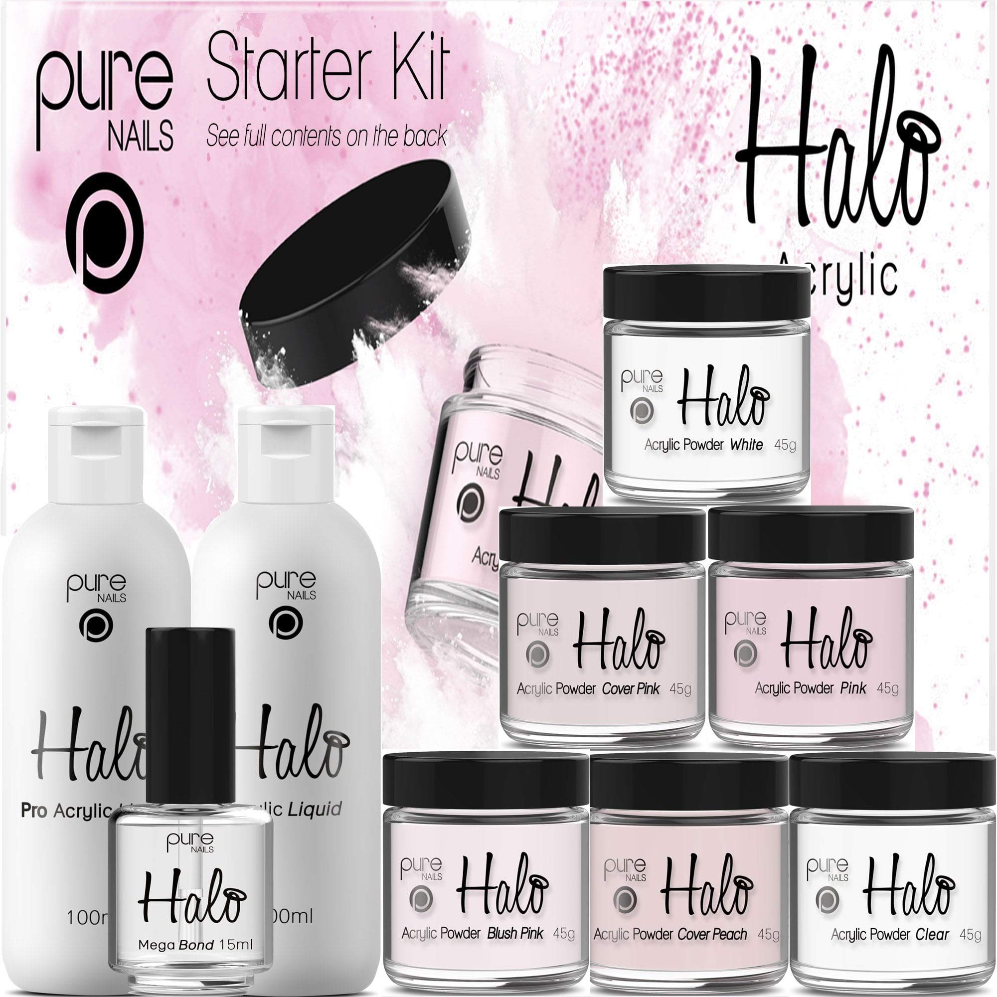 Pure Nails Acrylic Starter Kit - Professional Liquid & Powder Bond for Strong, Durable Nails | Perfect for Salon, Home Manicure & DIY Nail Art