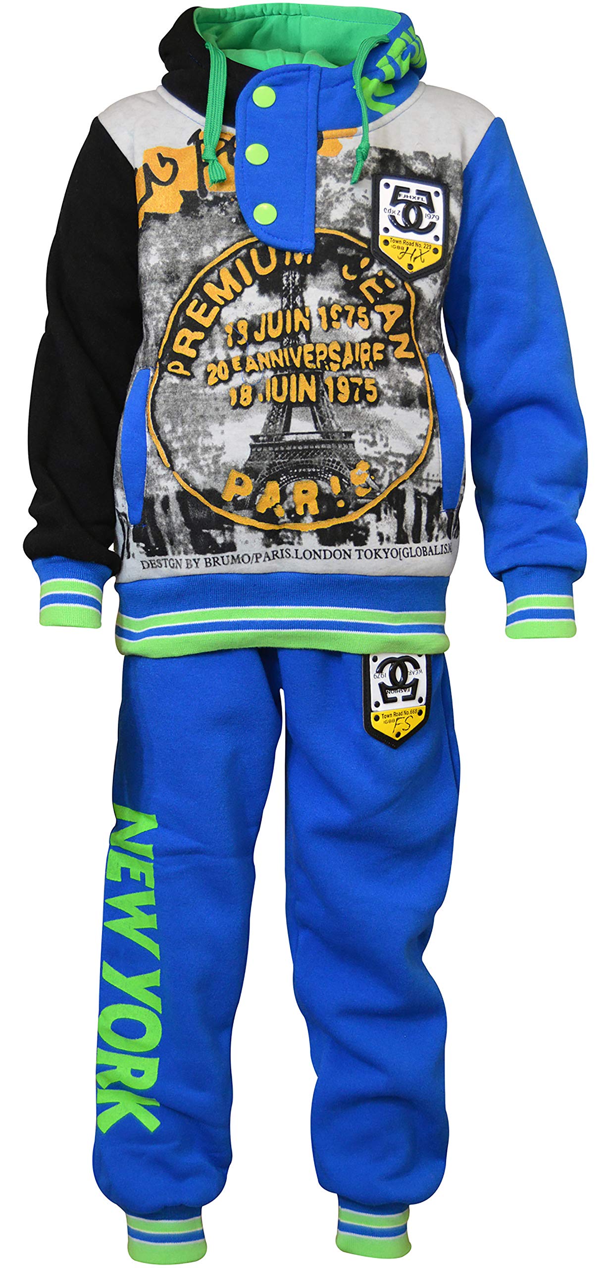 SKYLINEWEARS Boys' 2-Piece Sweatsuit Set - Hooded Sweatshirt & Jogger Pants Comfy Kids Tracksuit | Perfect for School, Playdates & Outdoor Activities
