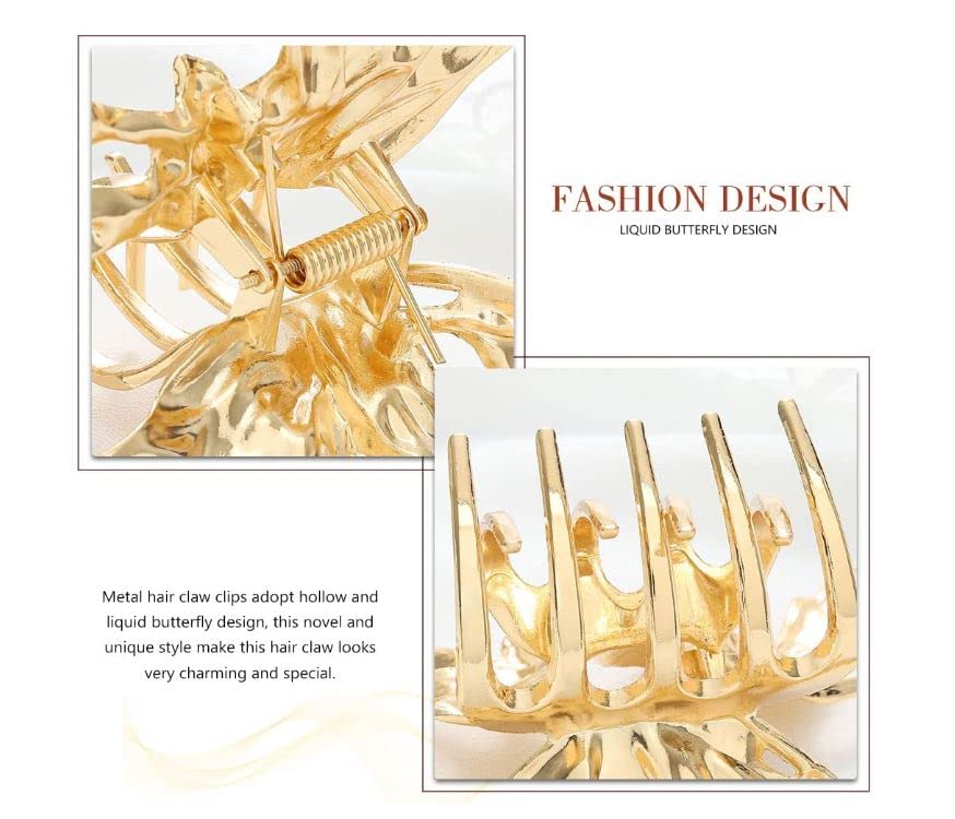 Savita Collection Silver Metal Butterfly Hair Claw Clips - Non-Slip Jaw Hair Clamps for Women, Perfect for Thin to Thick Hair Styling (Pack of 1) - Strong Hair Accessories for Everyday Wear, Parties & Special Occasions