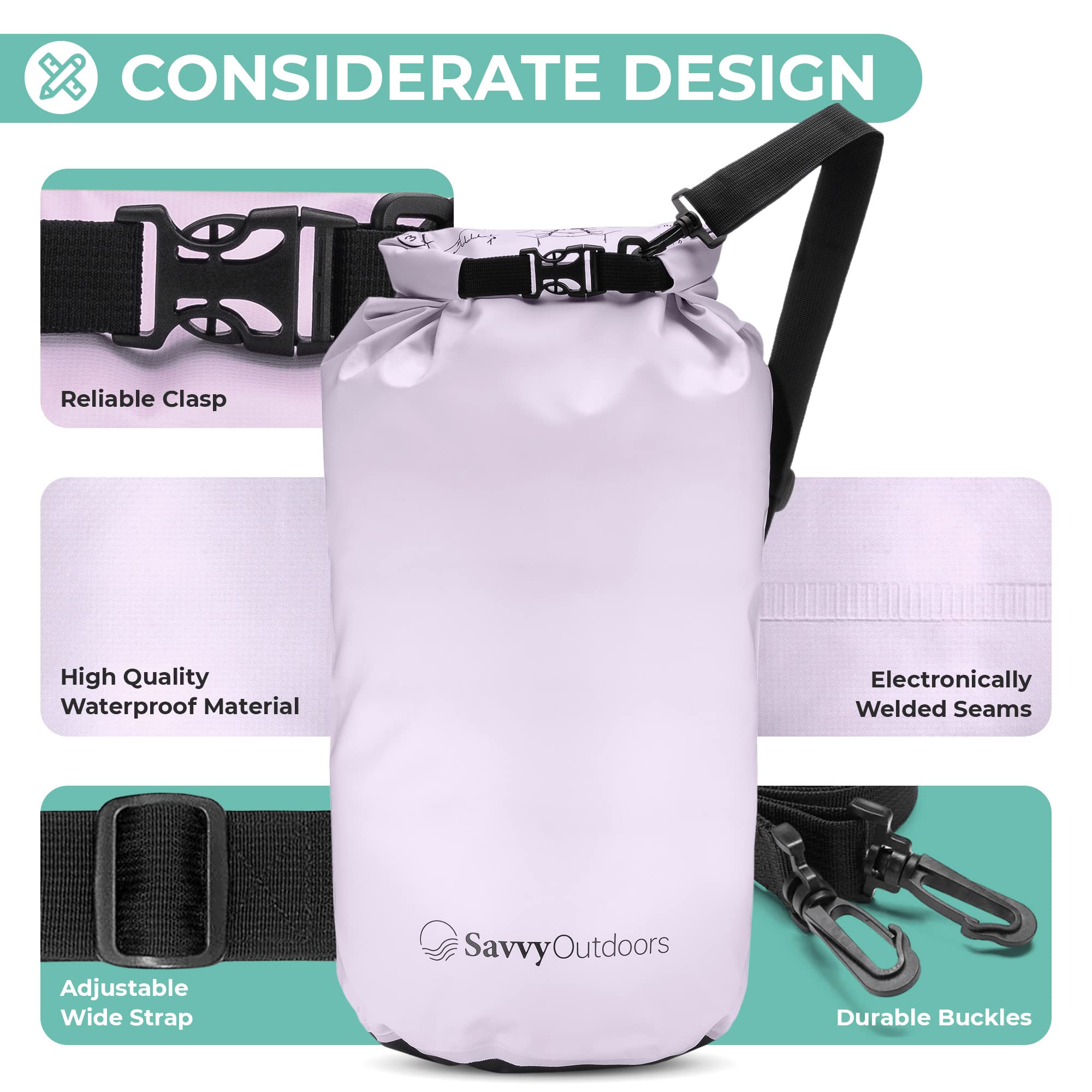 Waterproof Dry Bag 5L 10L 20L 30L - Waterproof Storage for Beach, Kayaking, Hiking, Camping & Boating Gear - Keep Food & Essentials Dry - Ideal for Outdoor Adventures, Water Sports & Travel