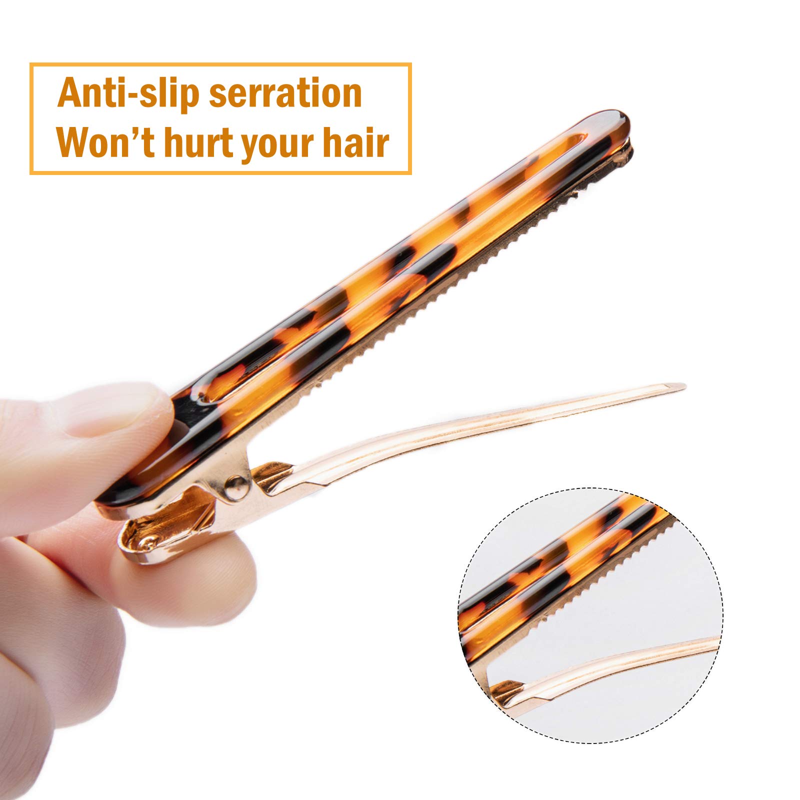Cobahom 6-Pack 3.26 Inch Duck Bill Hair Clips - Alligator Hair Pins for Women & Girls - Leopard Print & Tortoise Shell Hair Barrettes for Styling, Ponytails & Updos