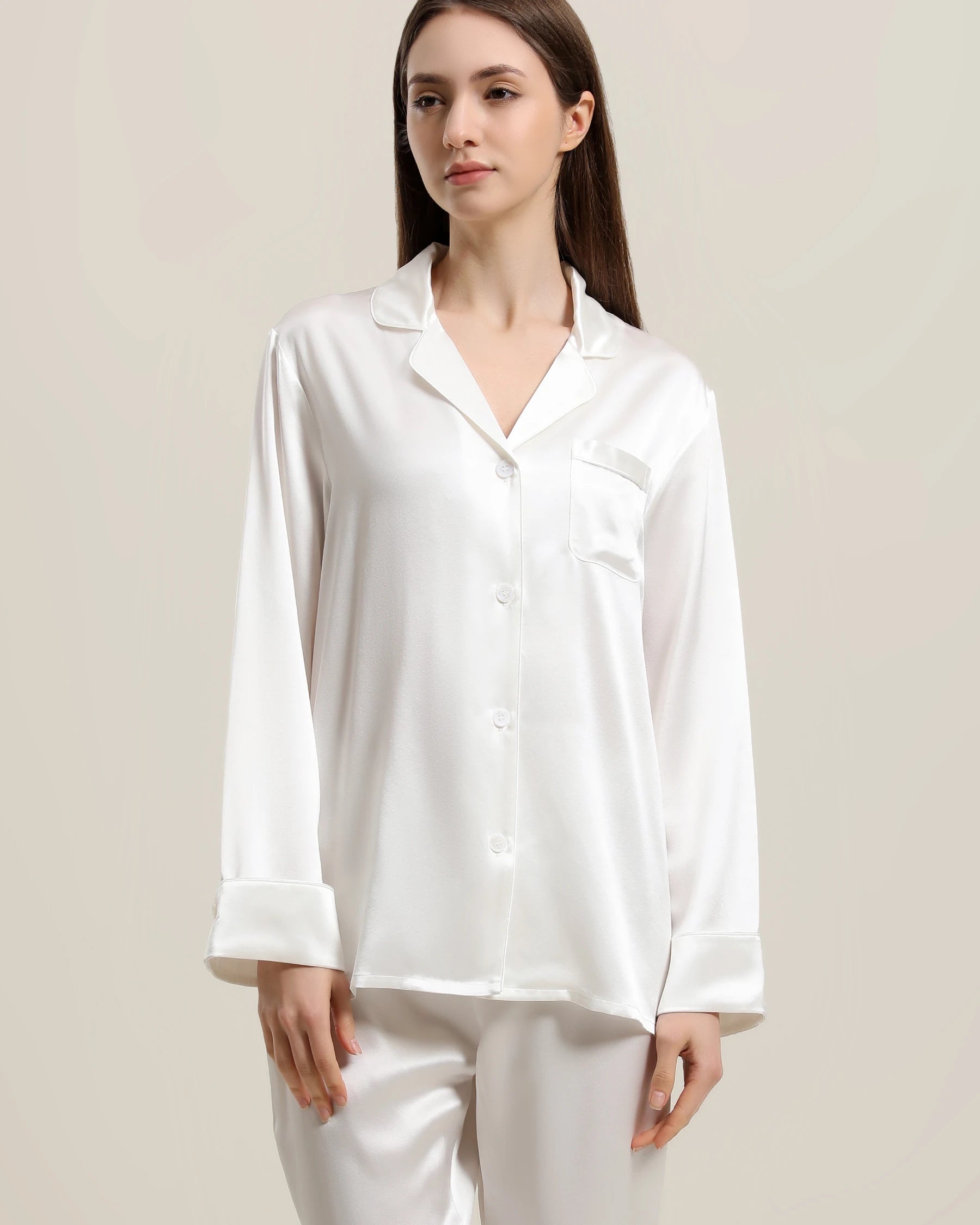 22 Momme Classic Silk Pajamas Set for Women - Luxurious 100% Mulberry Silk Sleepwear - Soft & Breathable Nightwear for Comfortable Sleep & Relaxation at Home