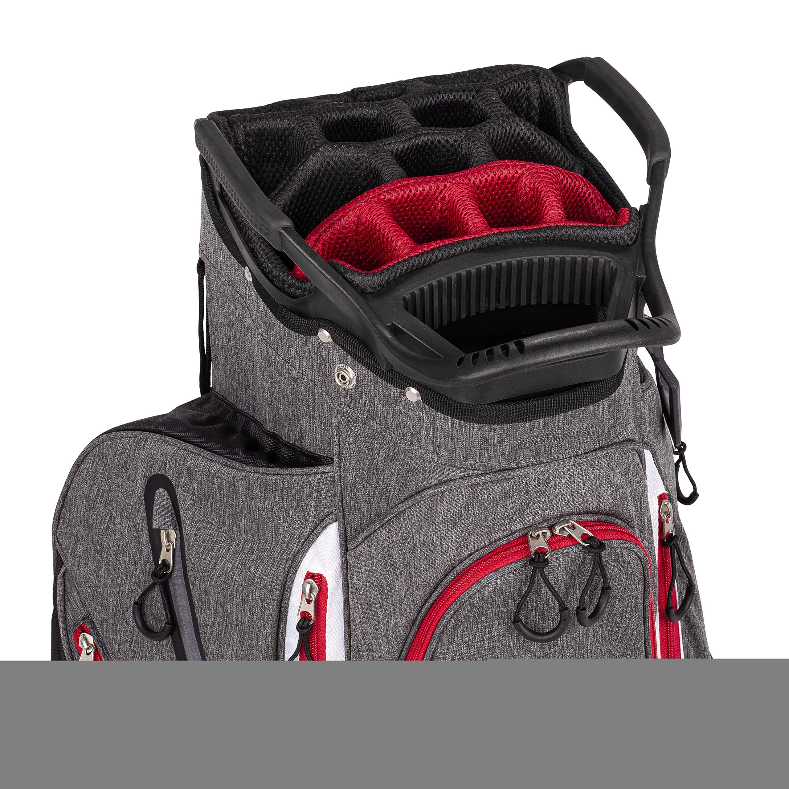 Founders Club Franklin Golf Push Cart Bag - Lightweight Riding Cart Bag with Full Rain Cover, Secure Base, 15-Way Divider & External Putter Tube - Perfect for Golf Tournaments & Practice Rounds - Embroidery Panel for Personalization