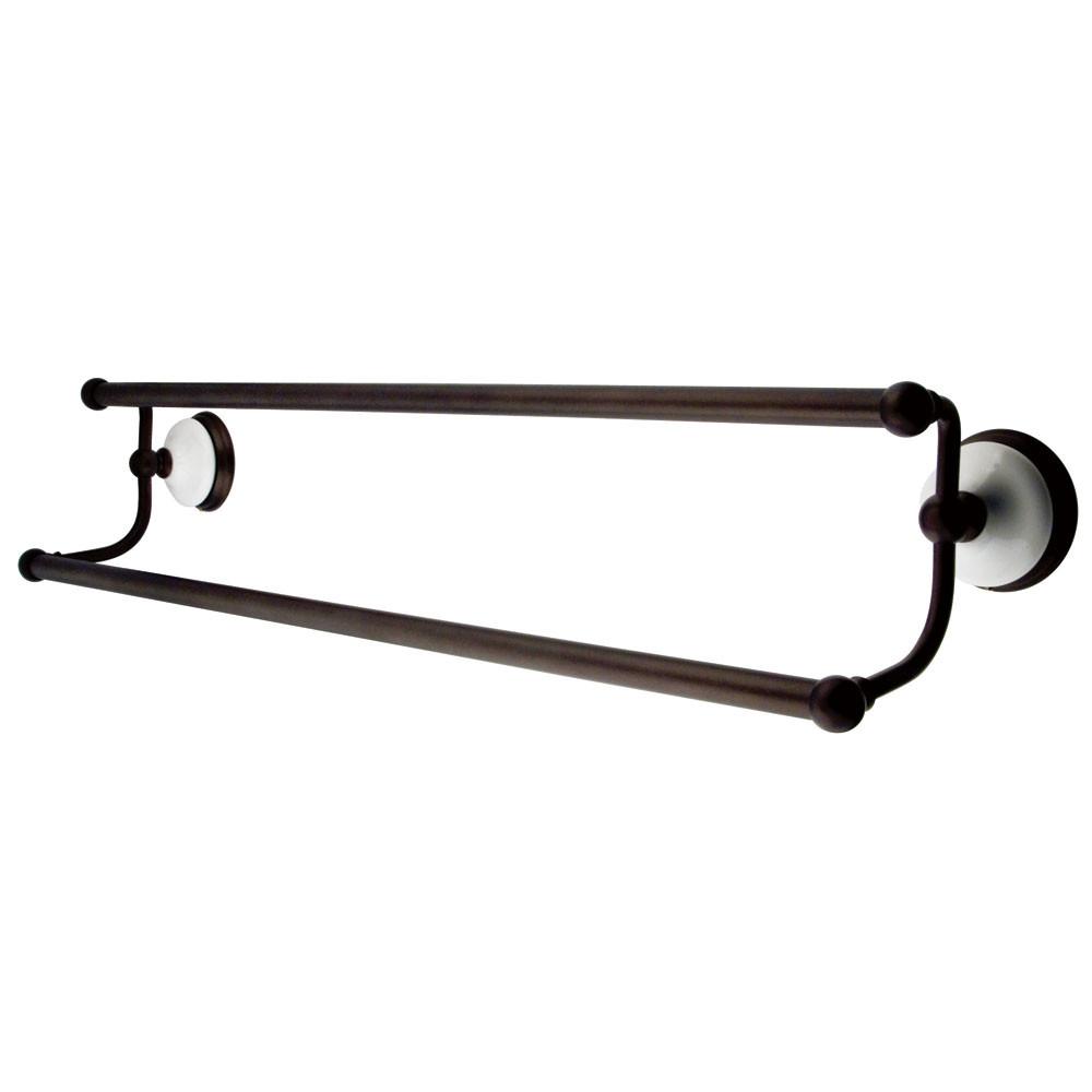 Oil Rubbed Bronze 24-Inch Double Towel Bar Rack - Bathroom Accessories for Towel Storage & Organization (BA1113ORB) - Perfect for Bathrooms, Spas & Guest Rooms