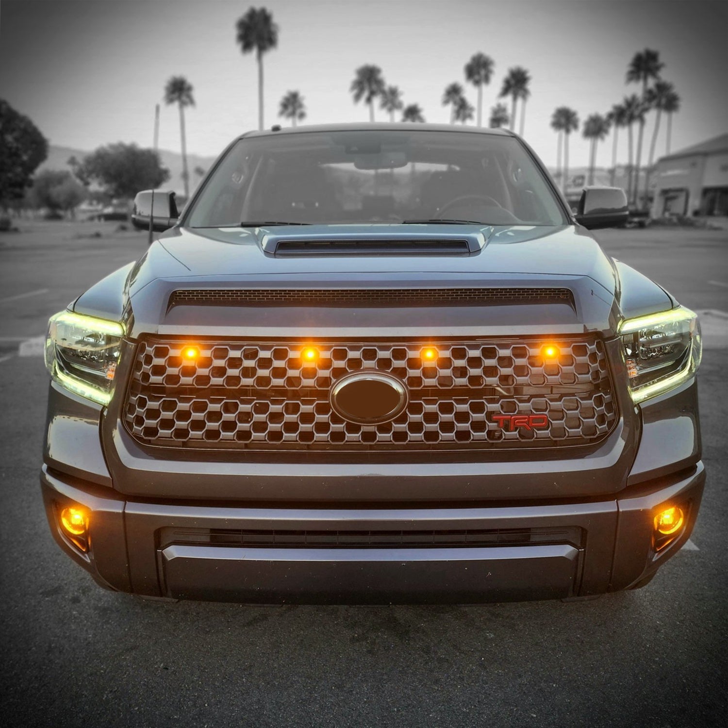 TRD Style Amber Yellow Full LED Grille Lighting Kit for 2018-2021 Toyota Tundra - Off-Road & Night Driving Enhancement