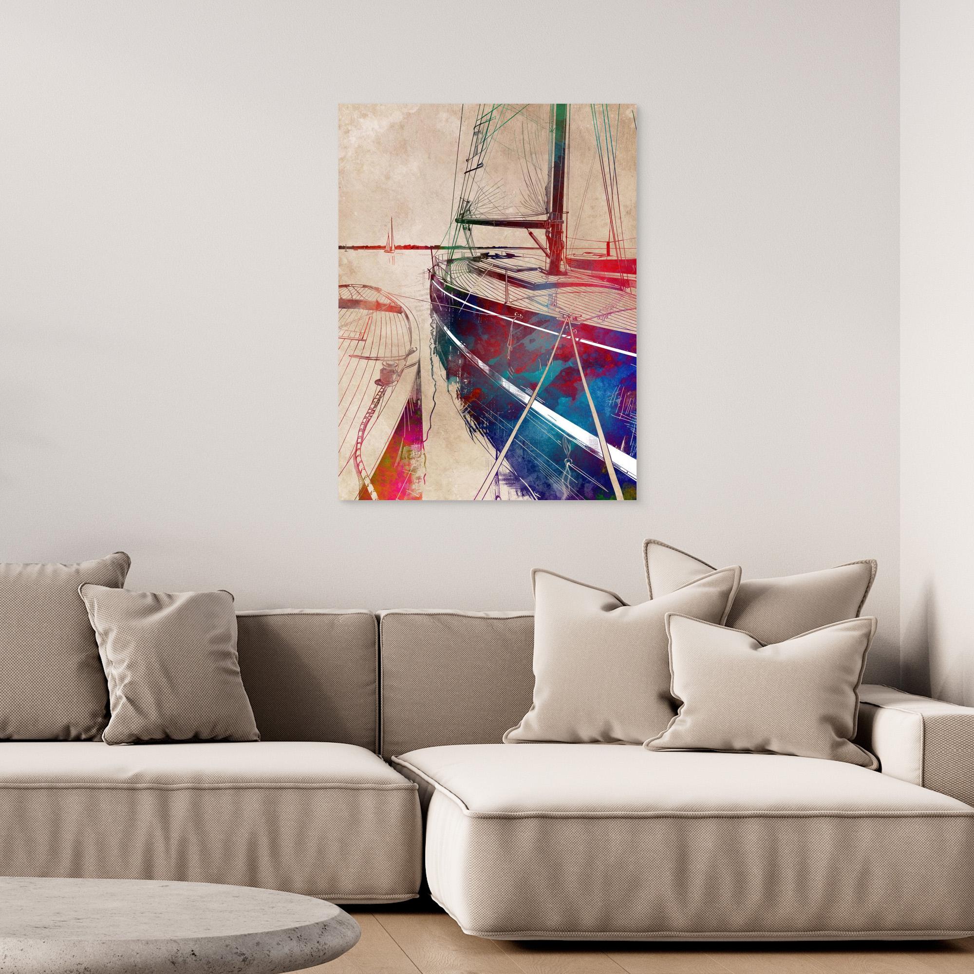 Sport Yachting Canvas Art Print - Nautical Wall Decor by Justyna Jaszke - Perfect for Beach House, Office or Boat Lover's Home