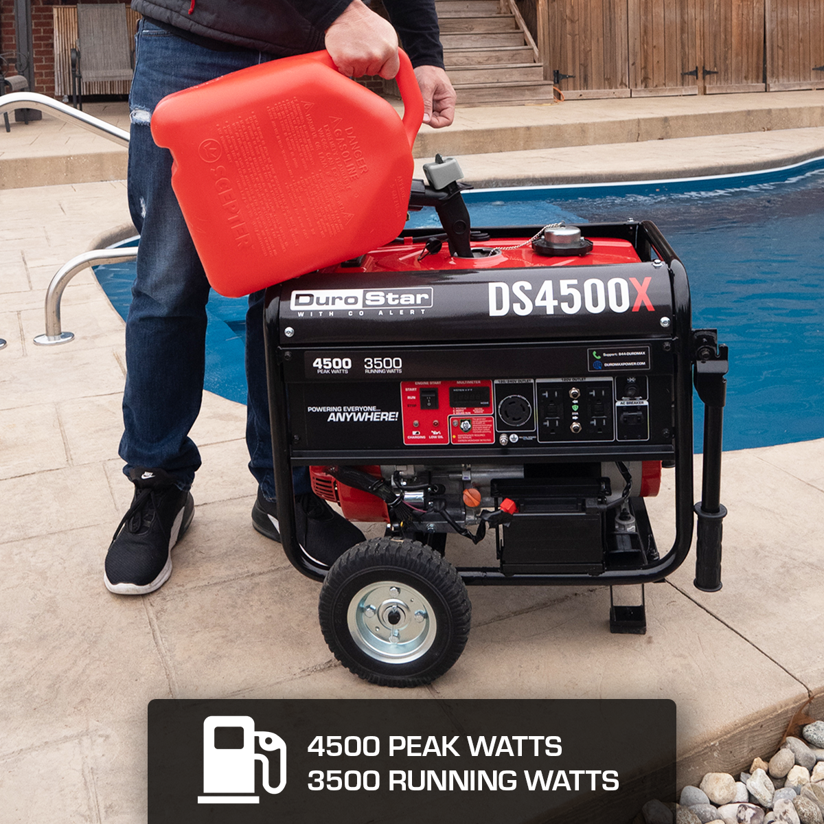 4,500 Watt Portable Gasoline Generator with CO Alert - Reliable Backup Power for Home, Camping & Emergency Use
