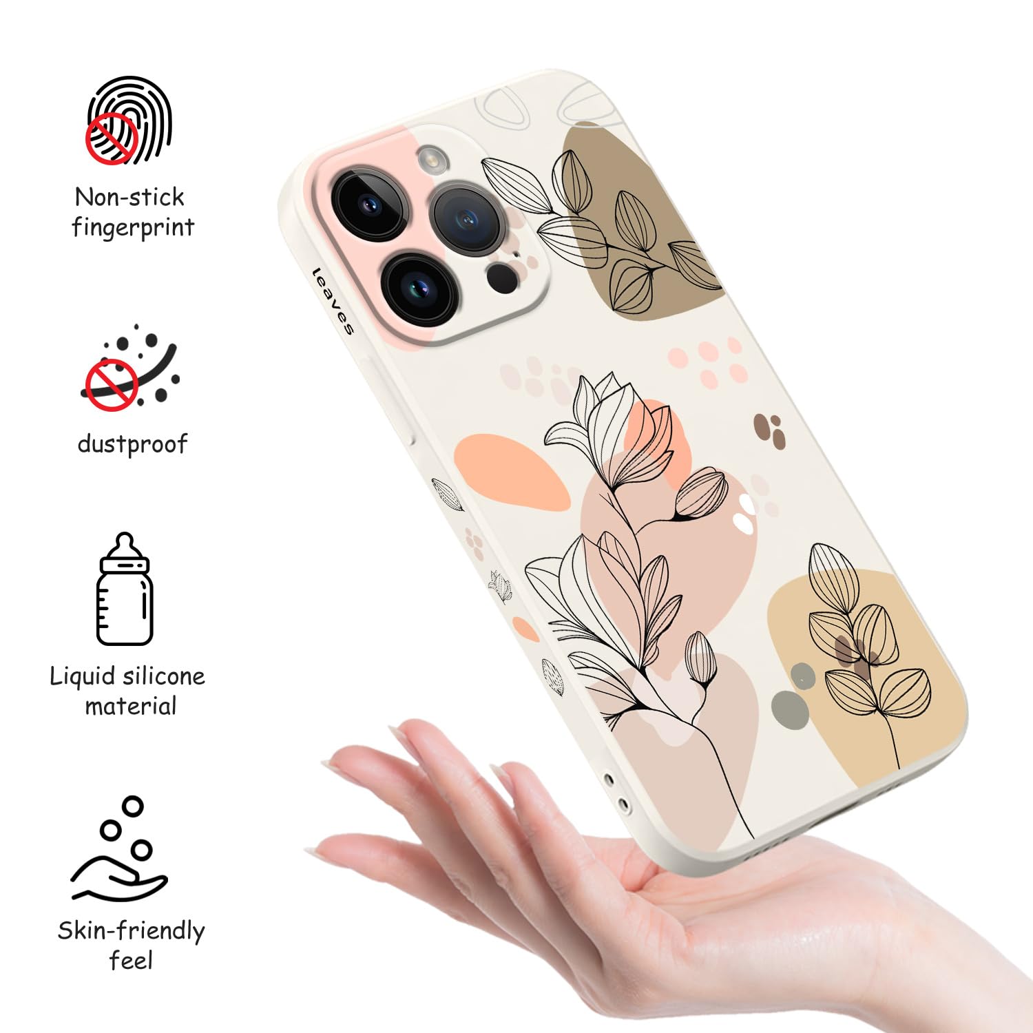 Premium Shockproof iPhone 15 Pro Max Case with Morandi Floral Design - Soft Protective Cover with Camera Lens Protection | Perfect for Everyday Use, Travel & Outdoor Activities