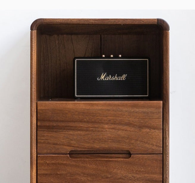 Solid Black Walnut Wood Side Cabinet - Rustic Nightstand, Entryway Storage, or Bathroom Organizer - Handcrafted for Home & Office Decor