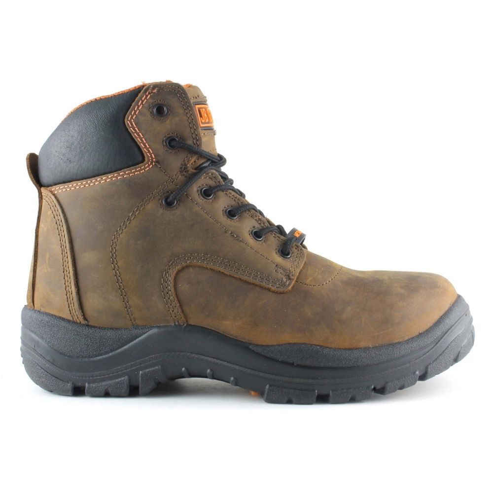 JB Goodhue Thunder Men's 6-Inch Composite Toe Work Boots - Safety Shoes for Construction, Warehouse & Outdoor Work (Brown, Model 30750) | Slip Resistant & Electrical Hazard Protection