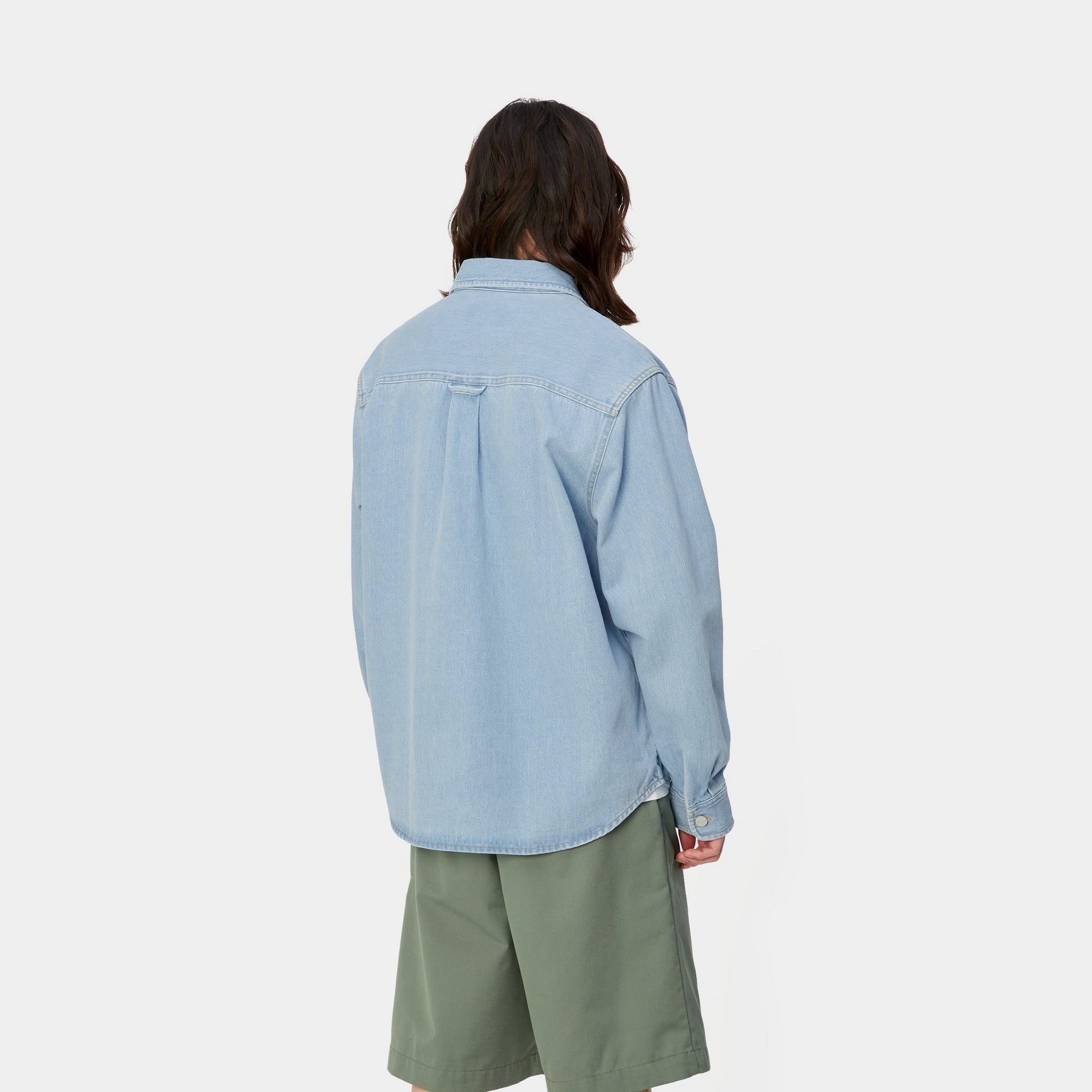 Harvey Shirt Jacket for Men - Stone Bleached Blue Denim Shacket | Casual Outerwear for Fall & Spring | Perfect for Layering, Weekend Outings and Streetwear Fashion