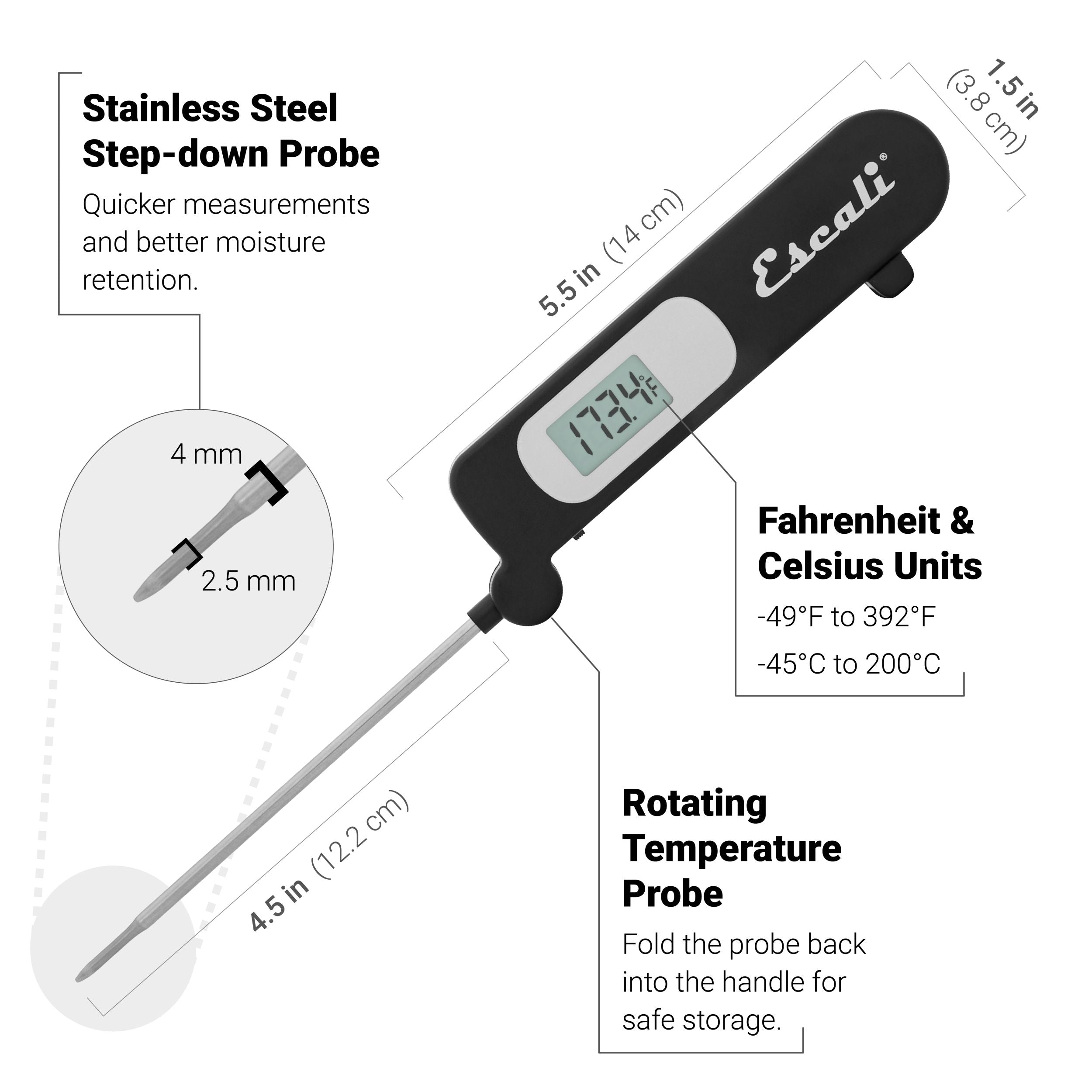 Portable Folding Digital Thermometer for Adults & Kids - Fast Accurate Oral Underarm Rectal Temperature Reading - Home, Travel, Medical Use