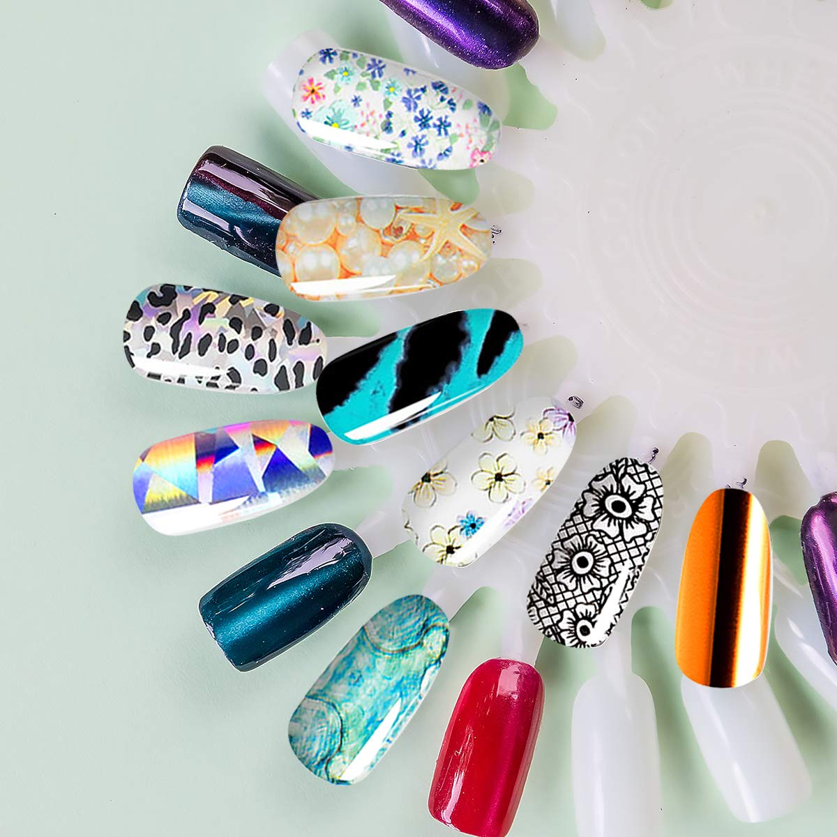 Duufin 200 Sheets Nail Transfer Stickers - DIY Nail Art Decals for Manicure & Pedicure | Perfect for Home Salon, Party Nails & Gift Giving