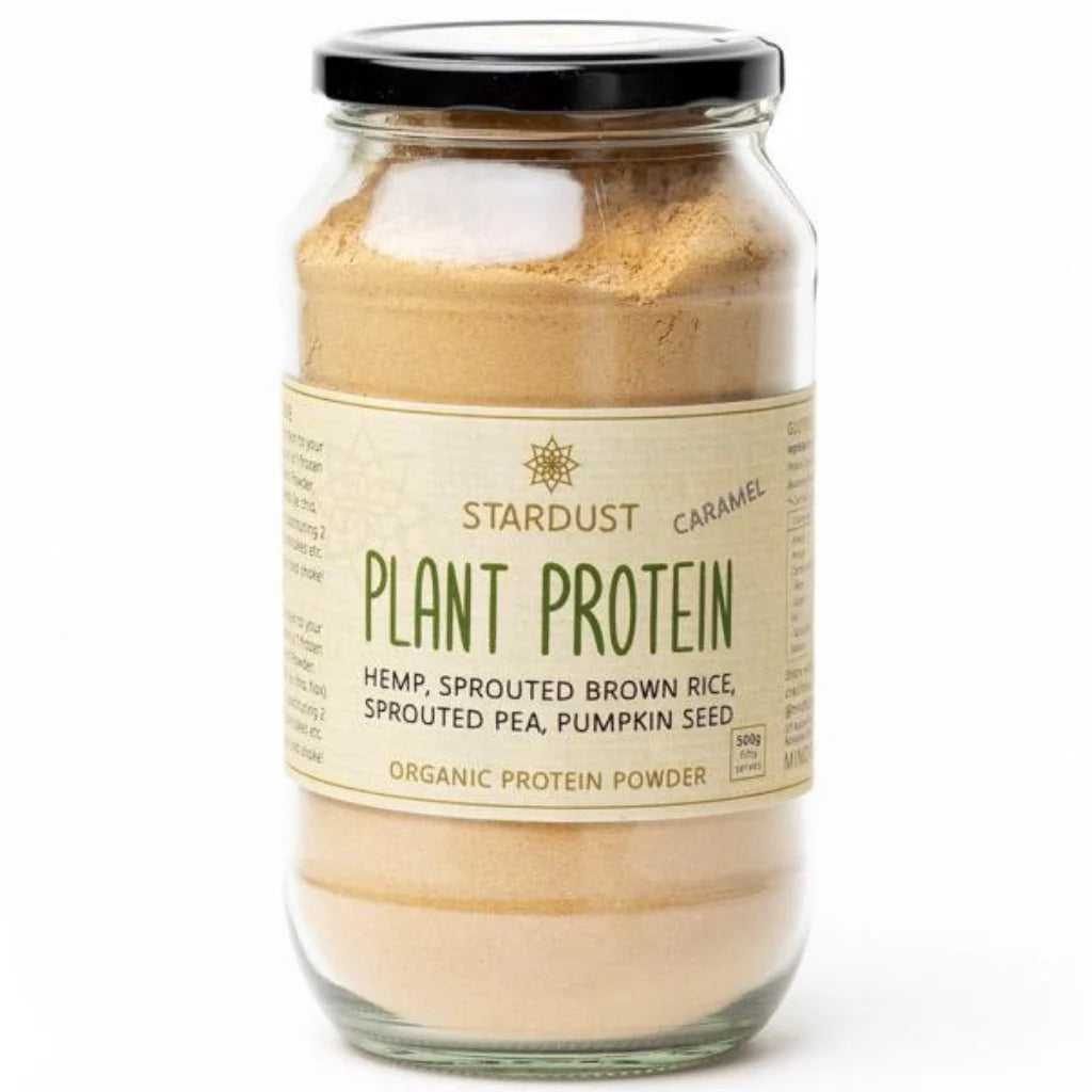 Mindful Foods Stardust Plant Protein Powder 380g - Vegan Caramel Flavor for Smoothies, Baking & Post-Workout Recovery | Dairy-Free Protein Supplement for Active Lifestyles
