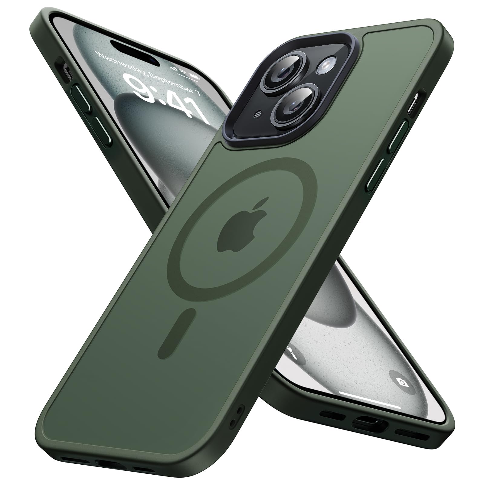 Degeca Magnetic iPhone 15 Case - Military Grade Drop Protection, MagSafe Compatible, Shockproof & Anti-Fingerprint Matte Cover (6.1