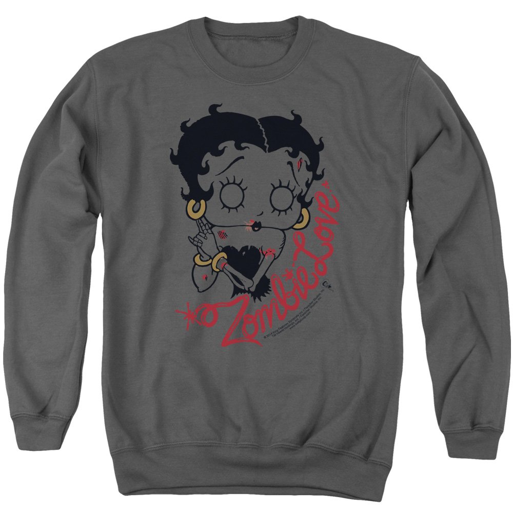 Betty Boop Classic Zombie Unisex Crewneck Sweatshirt for Men & Women | Halloween Cosplay, Horror Movie Merch, Retro Cartoon Fan Gift