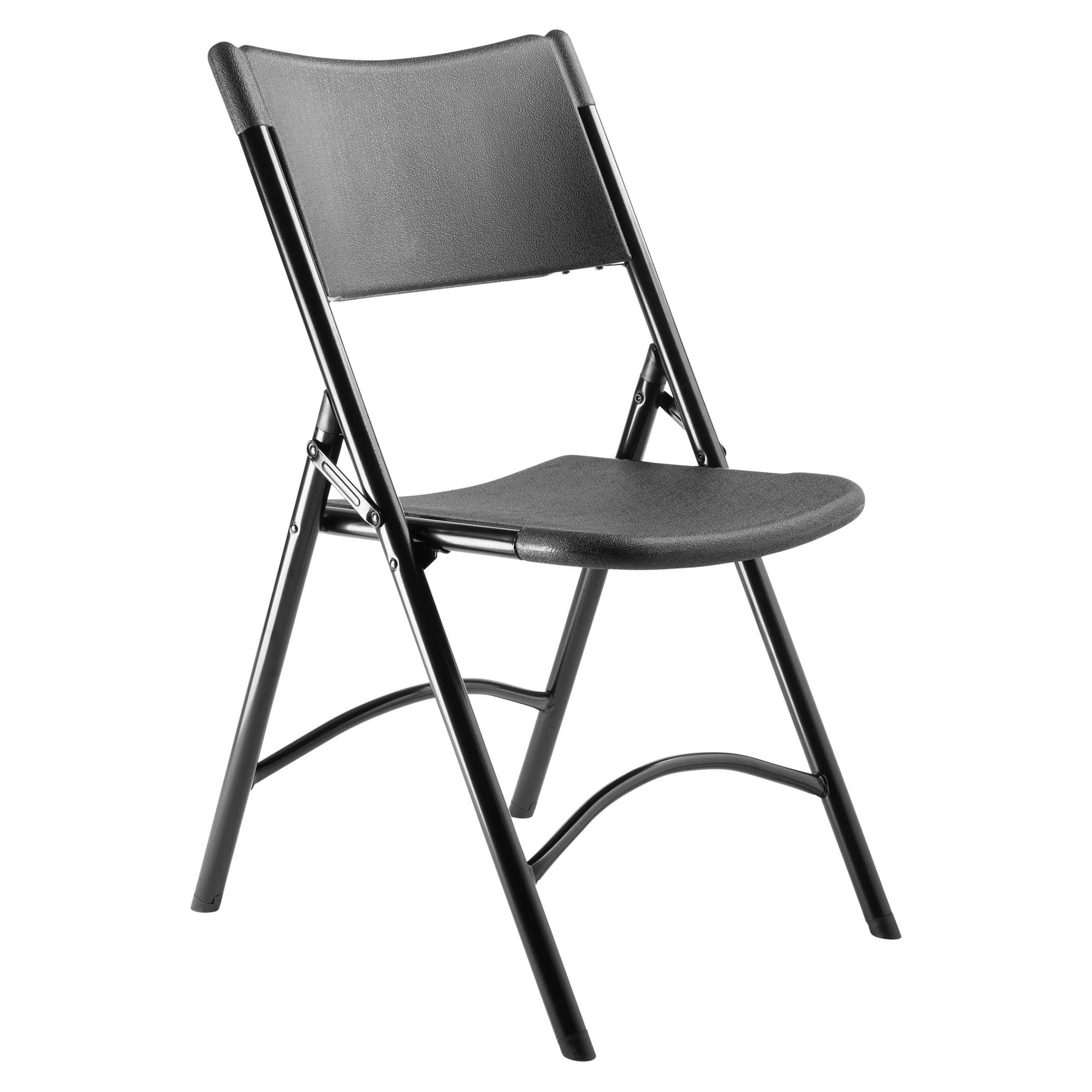 National Public Seating 600 Series Heavy Duty Plastic Folding Chairs - 4 Pack | Lightweight Portable Steel Frame with 2 Cross Braces | Ideal for Outdoor Events, Camping, Picnics & Home Use