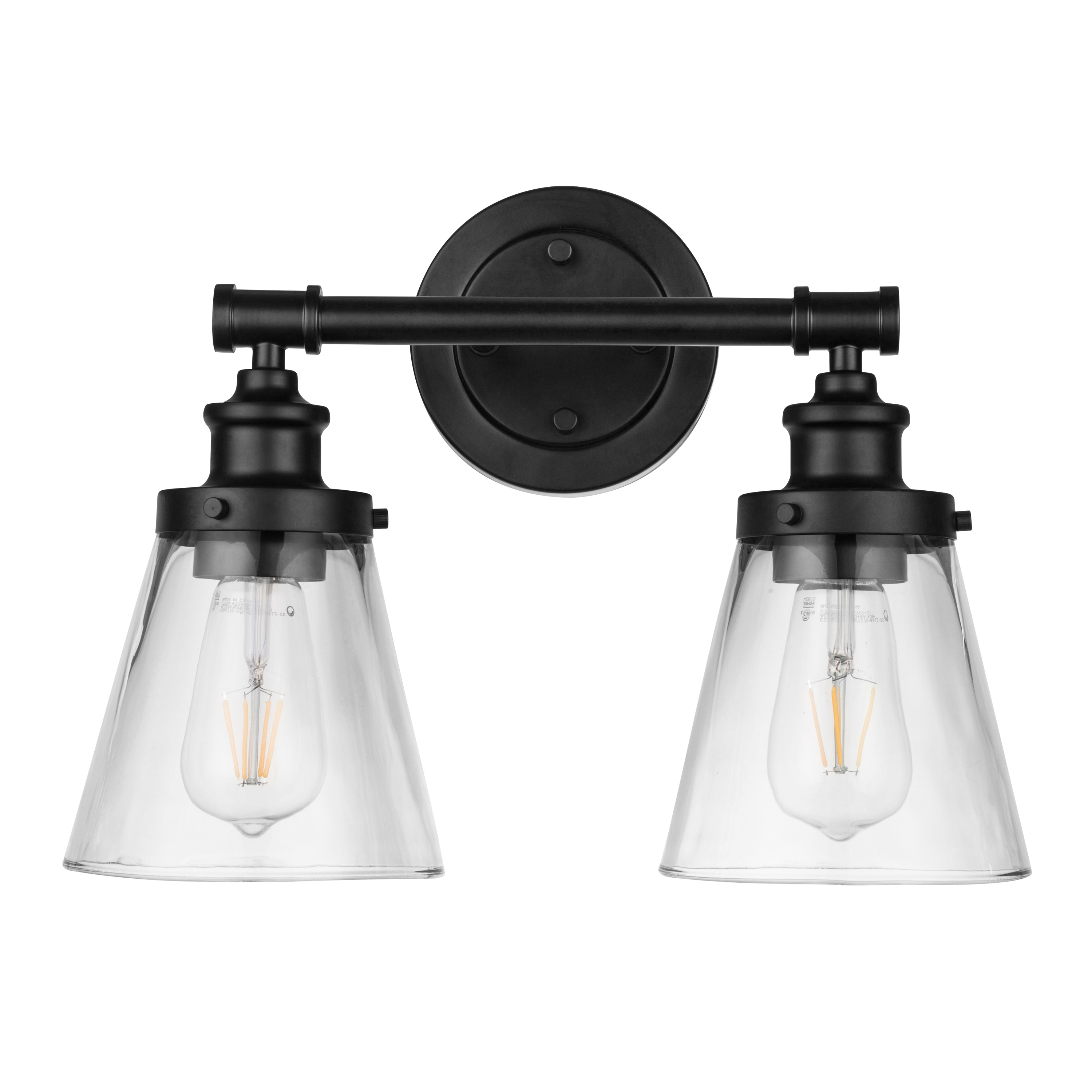 Helenah 2-Light Vanity Light Fixture in Matte Black - Perfect for Bathroom, Bedroom, and Dressing Room Lighting