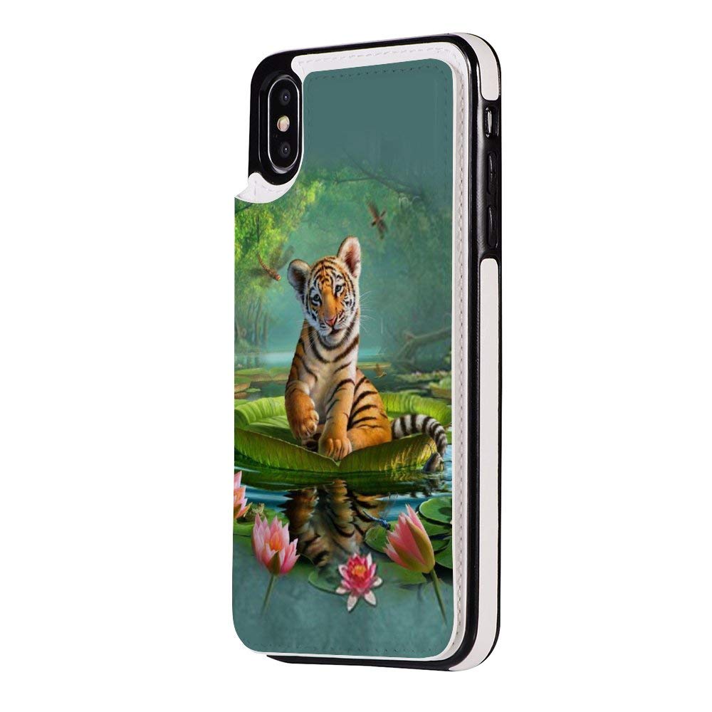 Premium Bengal Tiger Print iPhone Xs MAX Wallet Case - Genuine Leather Folio with Card Slots & Magnetic Closure | Slim Protective Cover for iPhone Xs MAX | Perfect for Work, Travel & Everyday Use