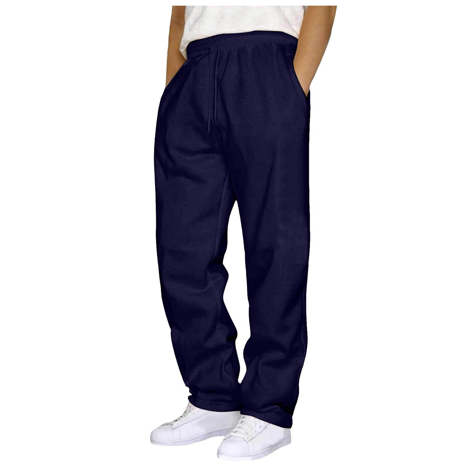 Big and Tall Cargo Sweatpants for Men - Heavyweight Fleece Joggers with Elastic Waist & Pockets - Straight Leg Casual Sport Pants - Black, 5XL - Perfect for Gym, Lounge & Outdoor Activities