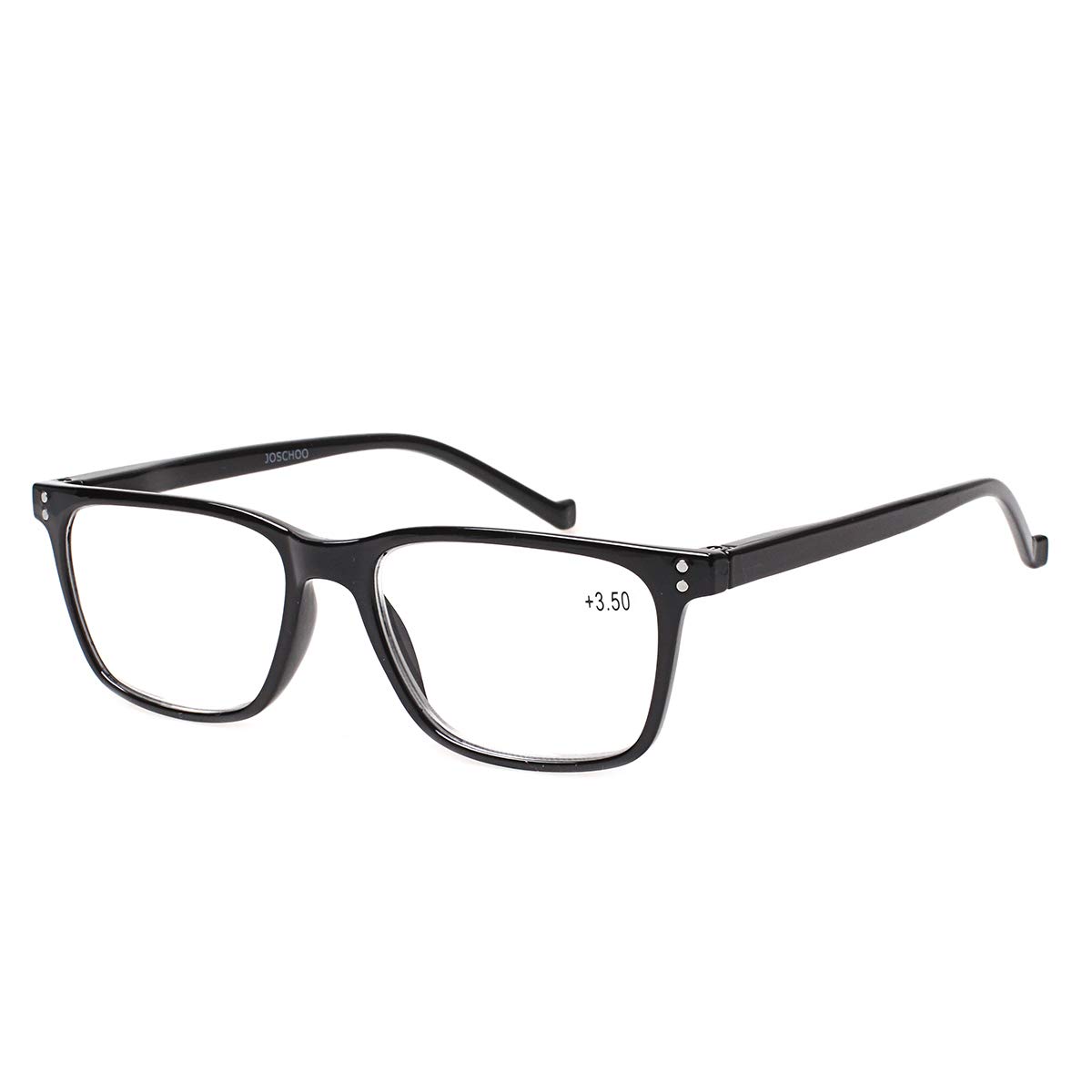 JOSCHOO 5 Pack Reading Glasses for Men & Women - Spring Hinges Comfortable Readers (0.5 Magnification, Black) - Perfect for Reading Books, Using Smartphones & Working on Computers