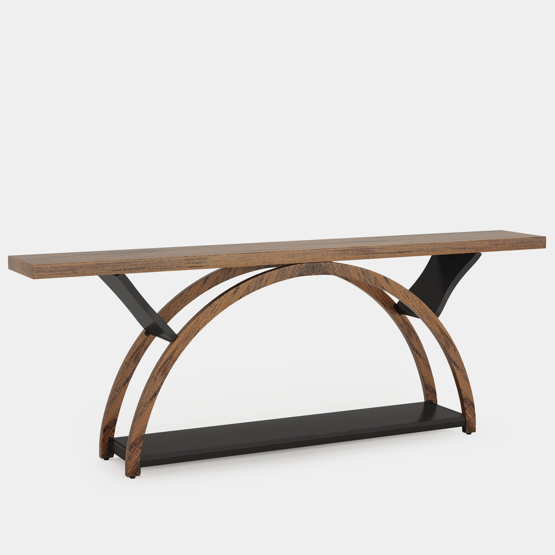 2 Tier Console Table with Half Moon Frame - 70.9