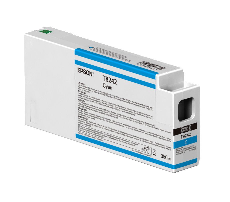 Epson T824200 Ultrachrome HD Ink 350ml Cyan - Compatible with P6000/P7000/P8000/P9000 Printers - High-Quality Photo & Graphic Printing for Professional Studios & Fine Art Reproduction