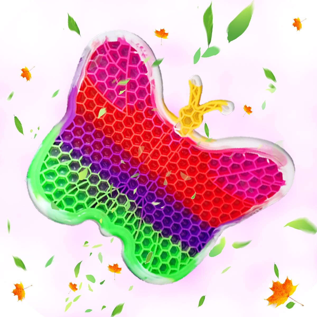 1 Pack Bulk Silicone Rainbow Butterfly Charms - Fun Party Favors for Kids, Boys & Girls Gifts, Office & Car Decor - Perfect for Birthday Parties, DIY Crafts, and Home Decoration
