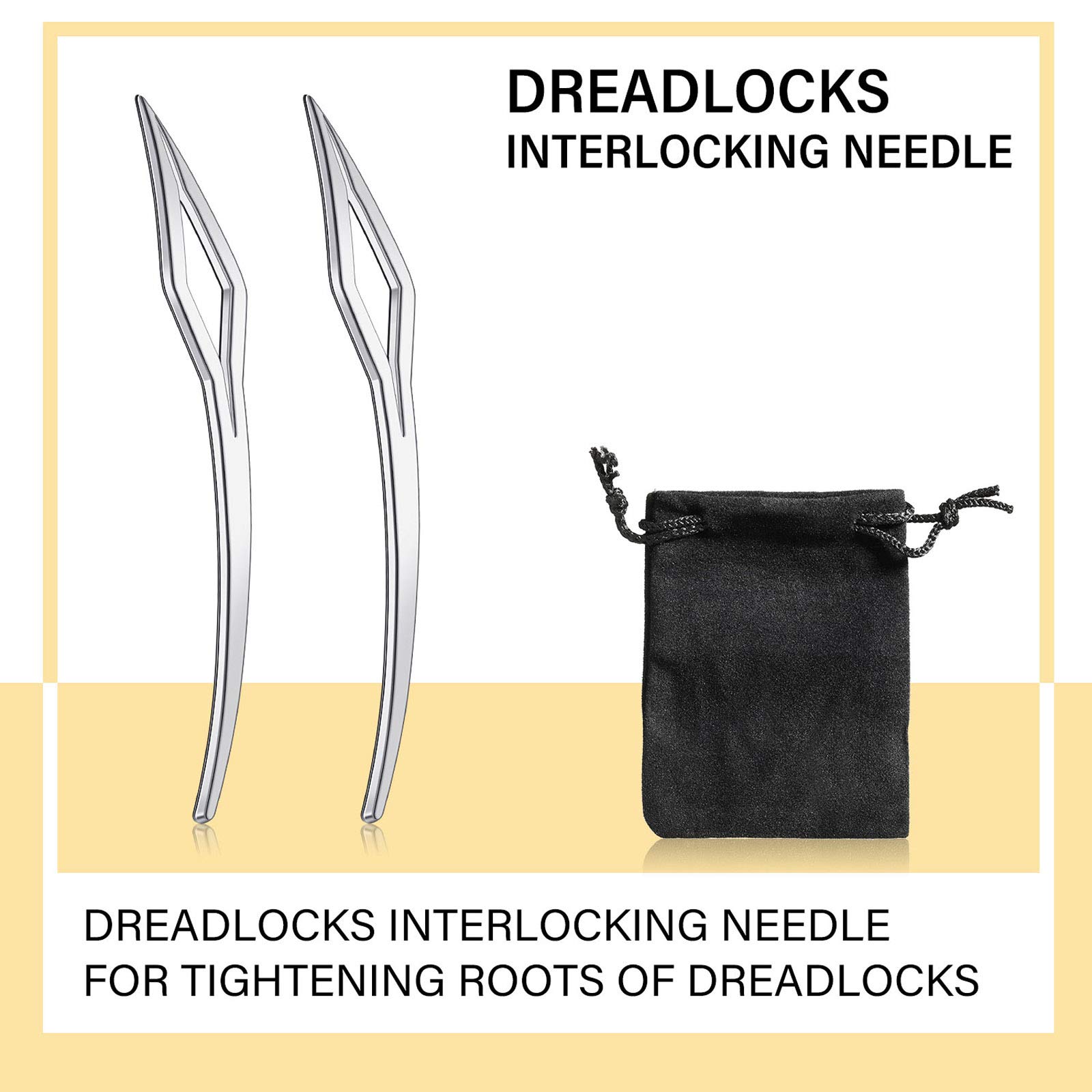 Willbond 2-Piece Sisterlocks Locking Tool Set - Professional Interlocking Tool for Locs Hair Tightening & Extensions - Silver Dreadlocks Braiding Accessory for Natural Hair Care & Styling - Perfect for Salon Use & Home Hair Maintenance