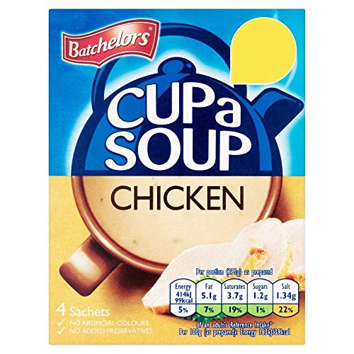 Batchelors Cup A Soup Chicken Flavor - 81g (Pack of 8) | Instant Noodle Soup | Quick Meal for Office, Camping & College Dorm | 3-Pack Bundle