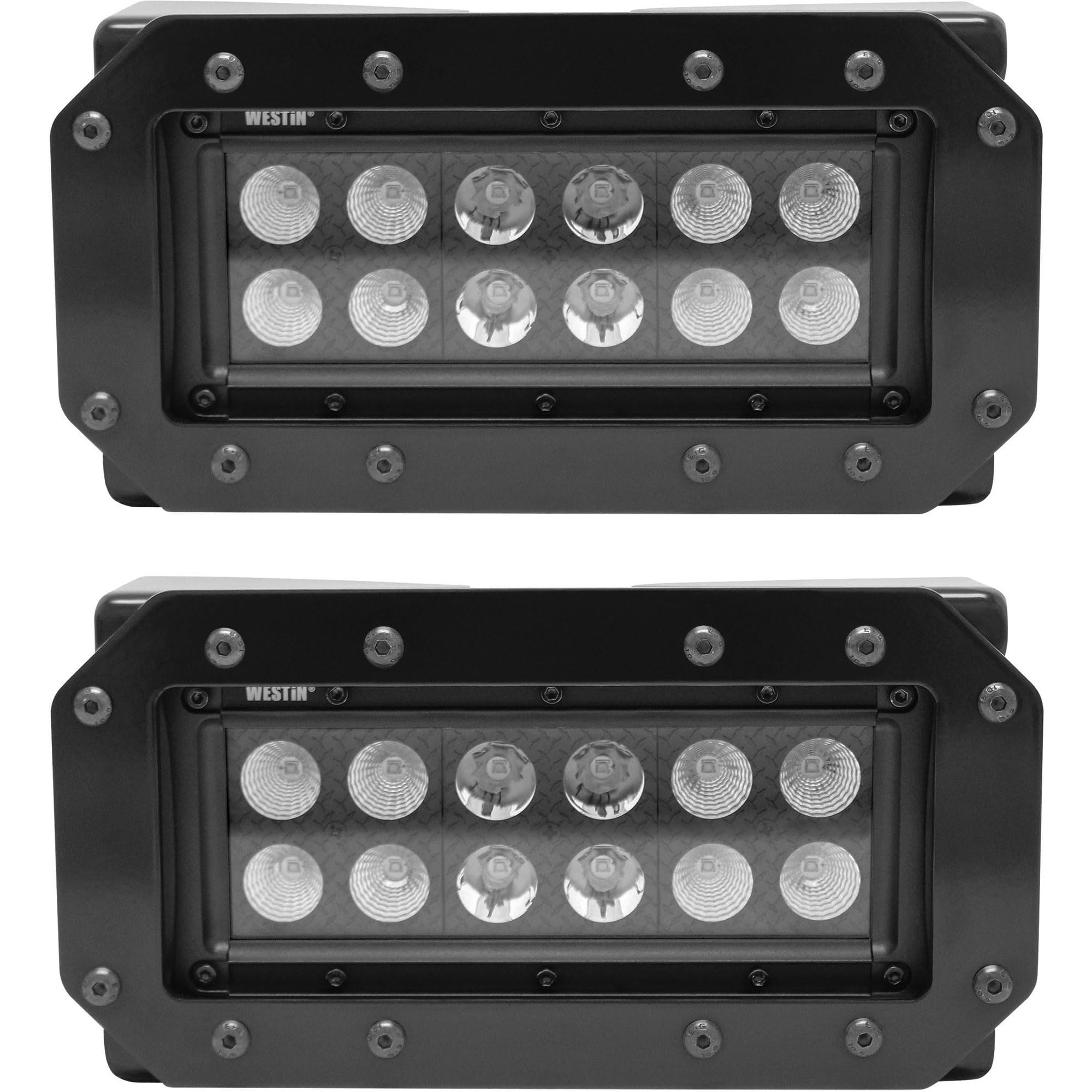Westin 57-0025 HDX Flush Mount B-FORCE LED Light Kit - 6 Inch LED Lights (Set of 2) with Wiring Harness for Off-Road Trucks, Jeeps & SUVs - Perfect for Night Driving & Off-Road Adventures