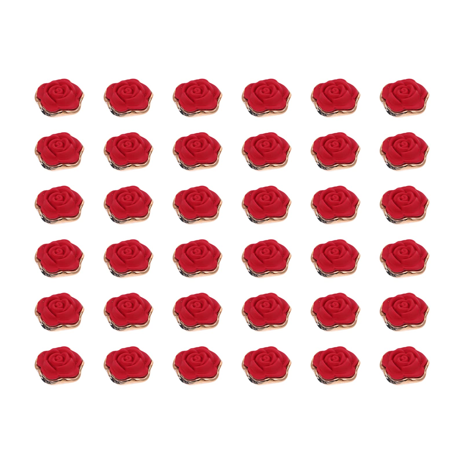 ARTIBETTER 50pcs Rose Flower Iron On Patches - Delicate Rose Embroidery Applique Sew On Badge Sticker for DIY Wedding Dress, Bags, Caps, Clothing, Jeans & Jackets (12mm) - Perfect for Customizing Denim, Accessories and Home Decor