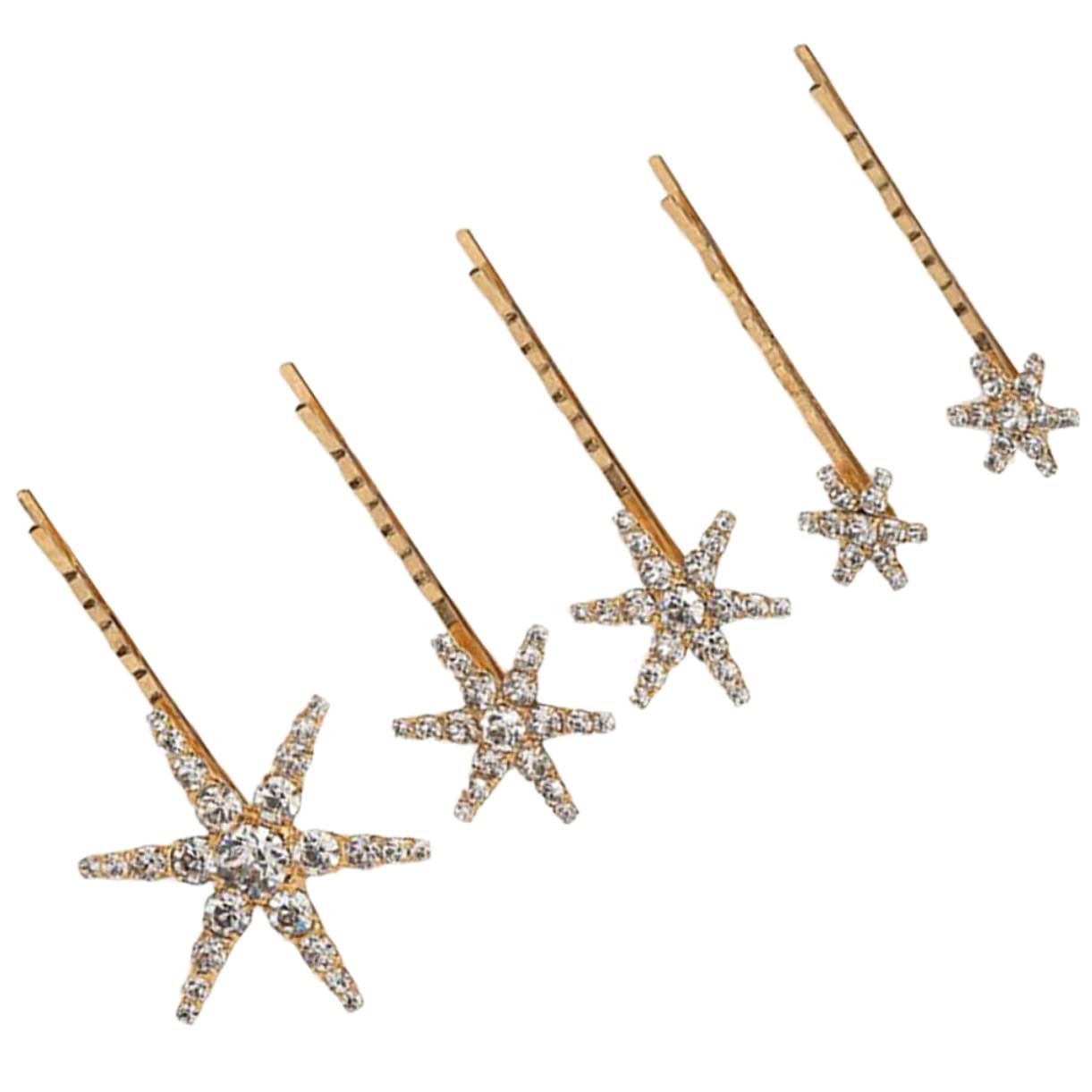 Minkissy 5pcs Galaxy Rhinestone Hair Clips - Star Barrettes for Women, Bridal Headpieces, Wedding Hair Accessories - Perfect for Brides, Prom, Parties & Special Occasions