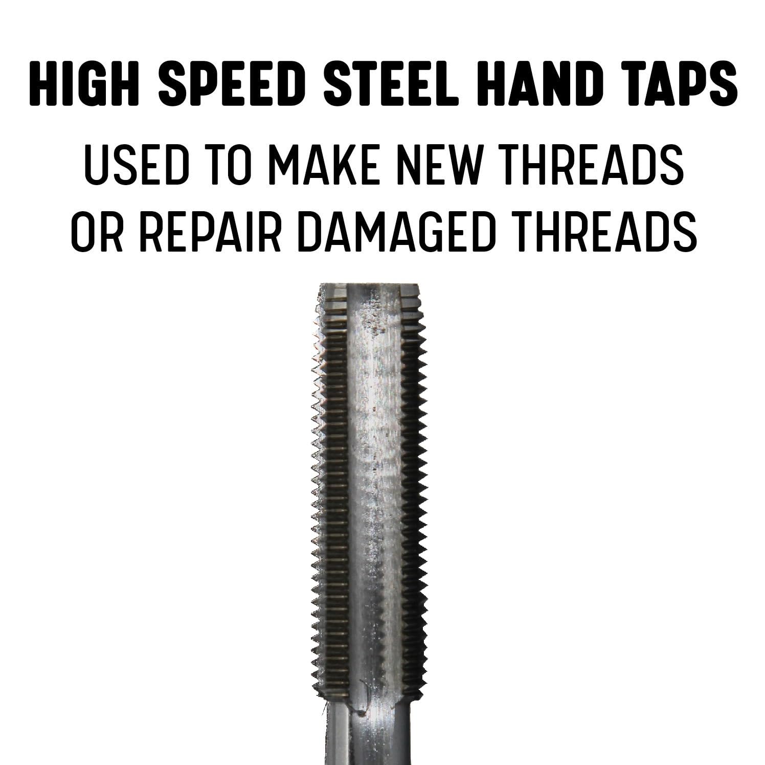 Drill America T/AS20X2.5 M20 x 2.5 High Speed Steel Metric 4 Flute Hand Tap Set - T/A Series for Metalworking, DIY Projects, and Professional Machining