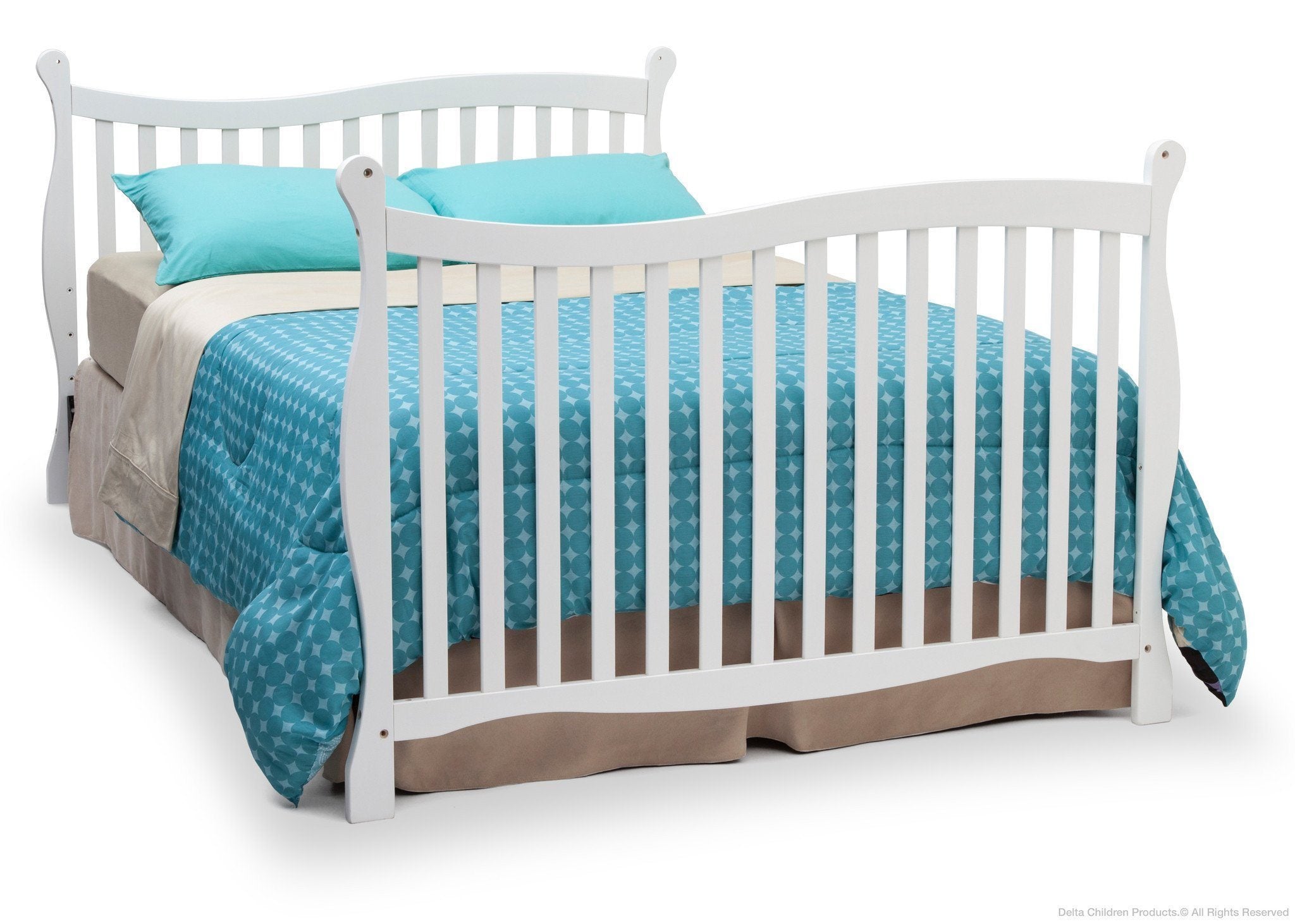 Brookside 4-in-1 Convertible Baby Crib - White Nursery Furniture for Newborn to Toddler Bed | Perfect for Modern Nursery, Bedroom & Daycare Use