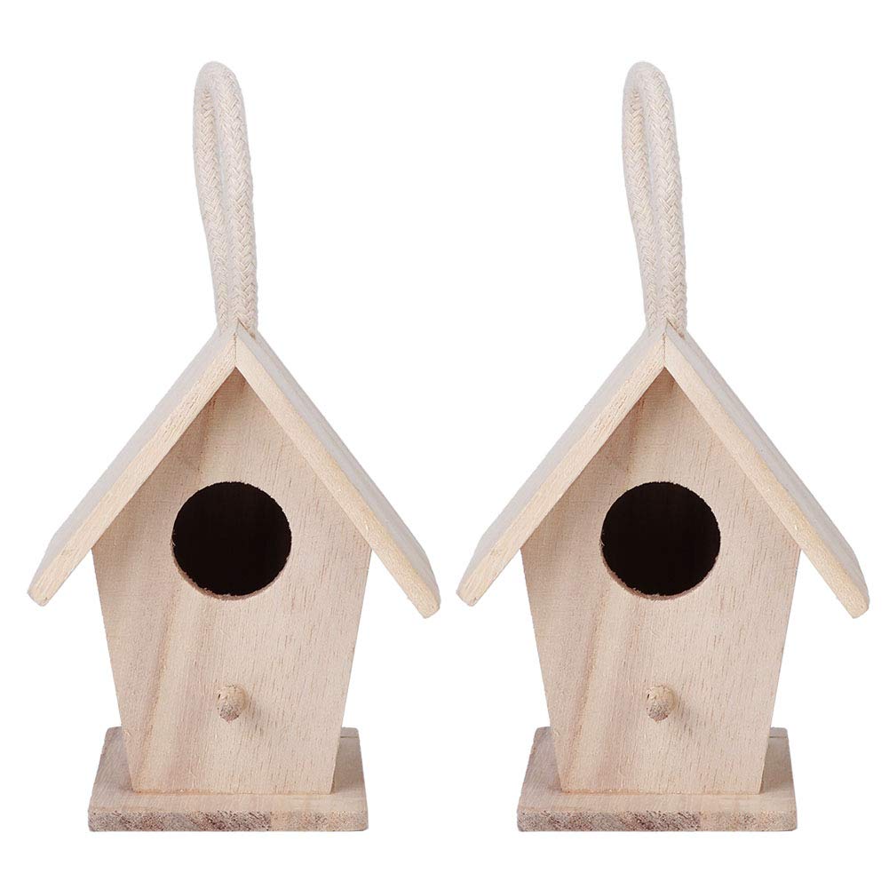 iFCOW Wooden Bird House for Outdoor Garden Decor - Handcrafted Birdhouse with Nesting Box for Wild Birds - Perfect for Backyard, Patio, and Nature Lovers