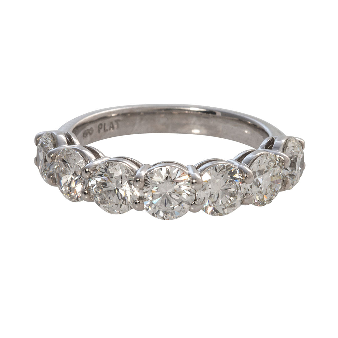 2.5ctw Round Brilliant Diamond 7-Stone Platinum Wedding Band for Women - Elegant Anniversary & Engagement Ring for Brides & Wives (Ideal for Proposals, Vow Renewals & Special Occasions)