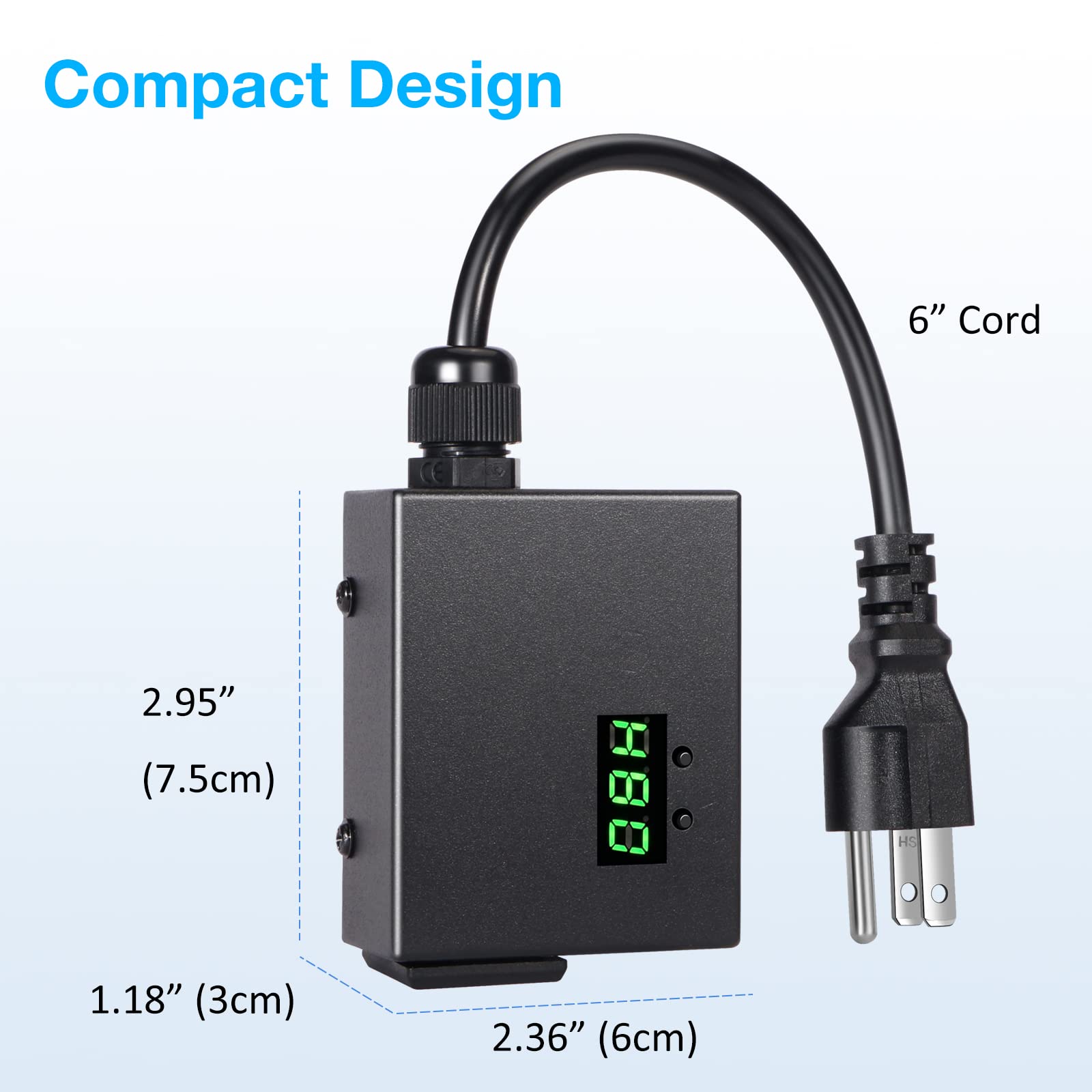 Programmable Digital Light Timer for Indoor Plants & Grow Lights - 24 Hour 3-Prong Grounded Outlet Timer (110-270VAC) - Perfect for Hydroponics, Greenhouses & Home Gardening