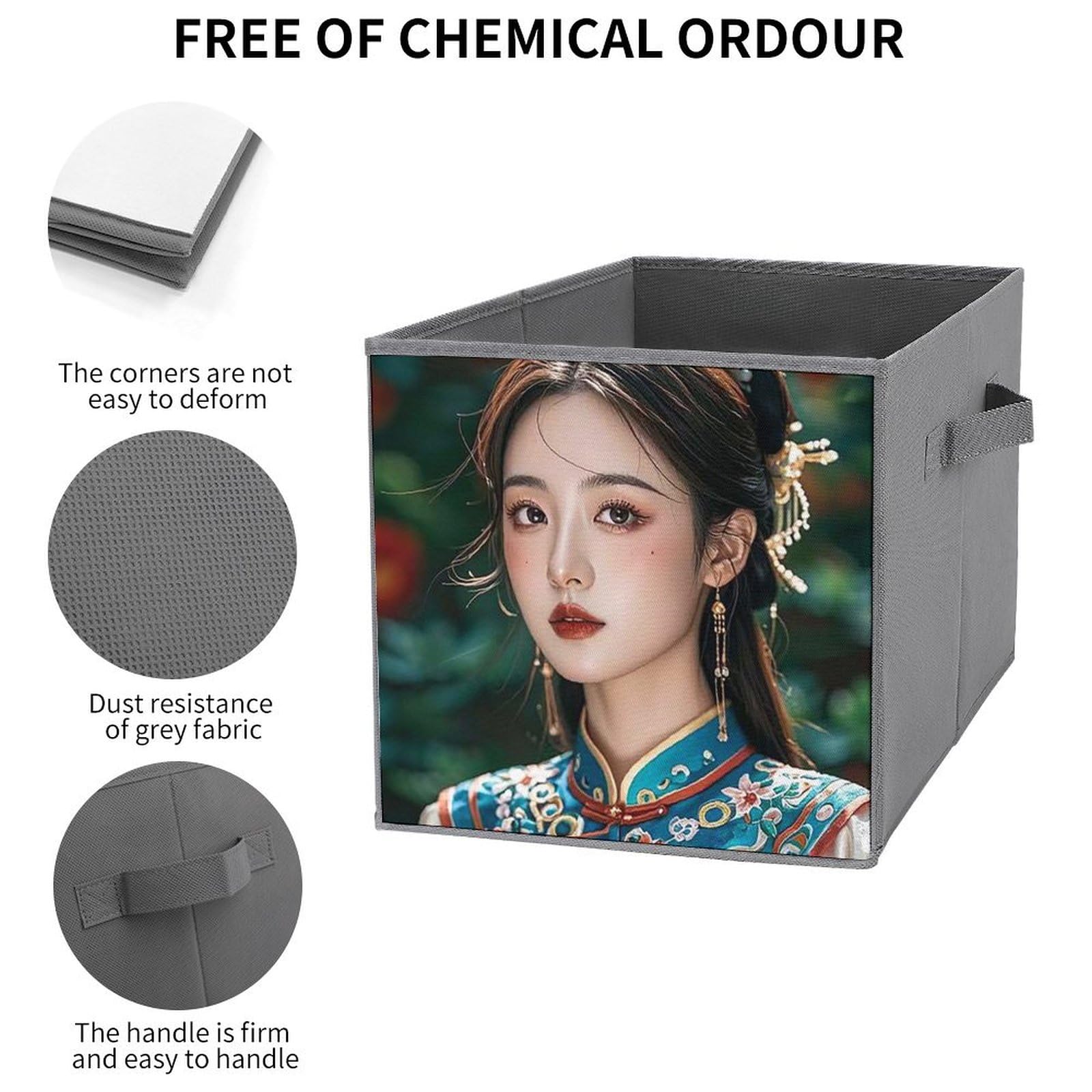 1PCS Foldable Storage Bins - Large Capacity Storage Box with Handle, Tang Dynasty Princess Printed Organizer for Playroom, Office & Home Organization | Perfect for Toys, Books & Clothes Storage