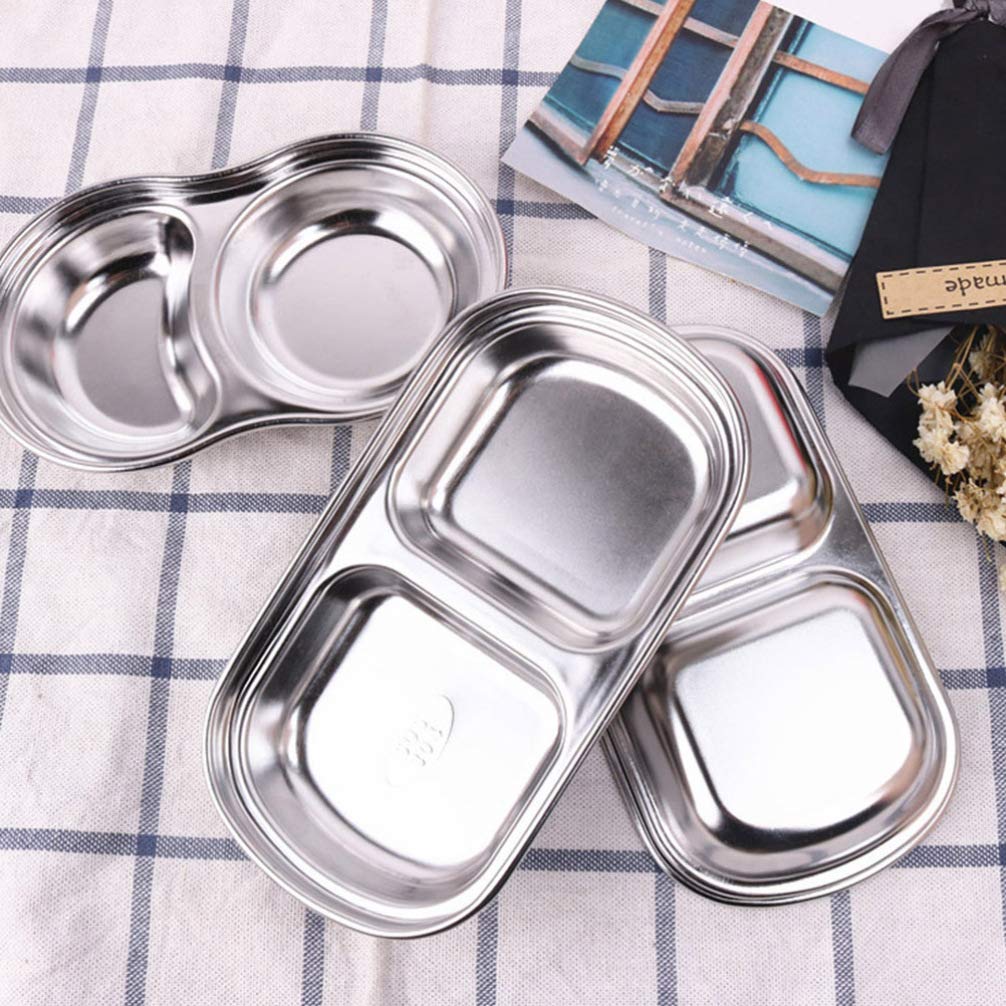 Premium Stainless Steel 3-Grid Condiment Bowls for Korean BBQ & Snacks – Hemoton Snacks Korean Kitchenware for Soy Sauce, Salt, Vinegar & Sugar – Perfect for Home Dining, Party Platters & Asian Cuisine