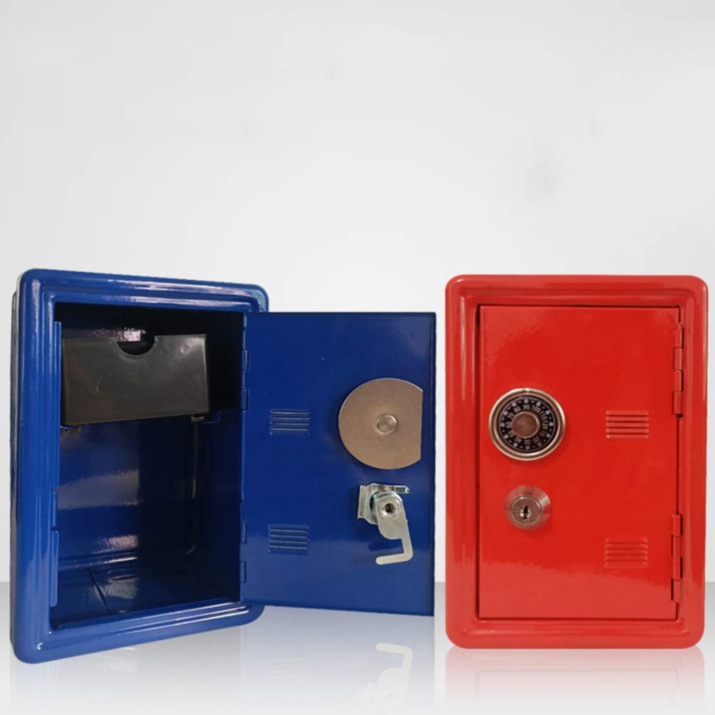Heavy Duty Metal Safe Box with Lock - Secure Piggy Bank for Cash & Valuables Storage - Compact Desktop Money Box for Home, Office, or Travel Use