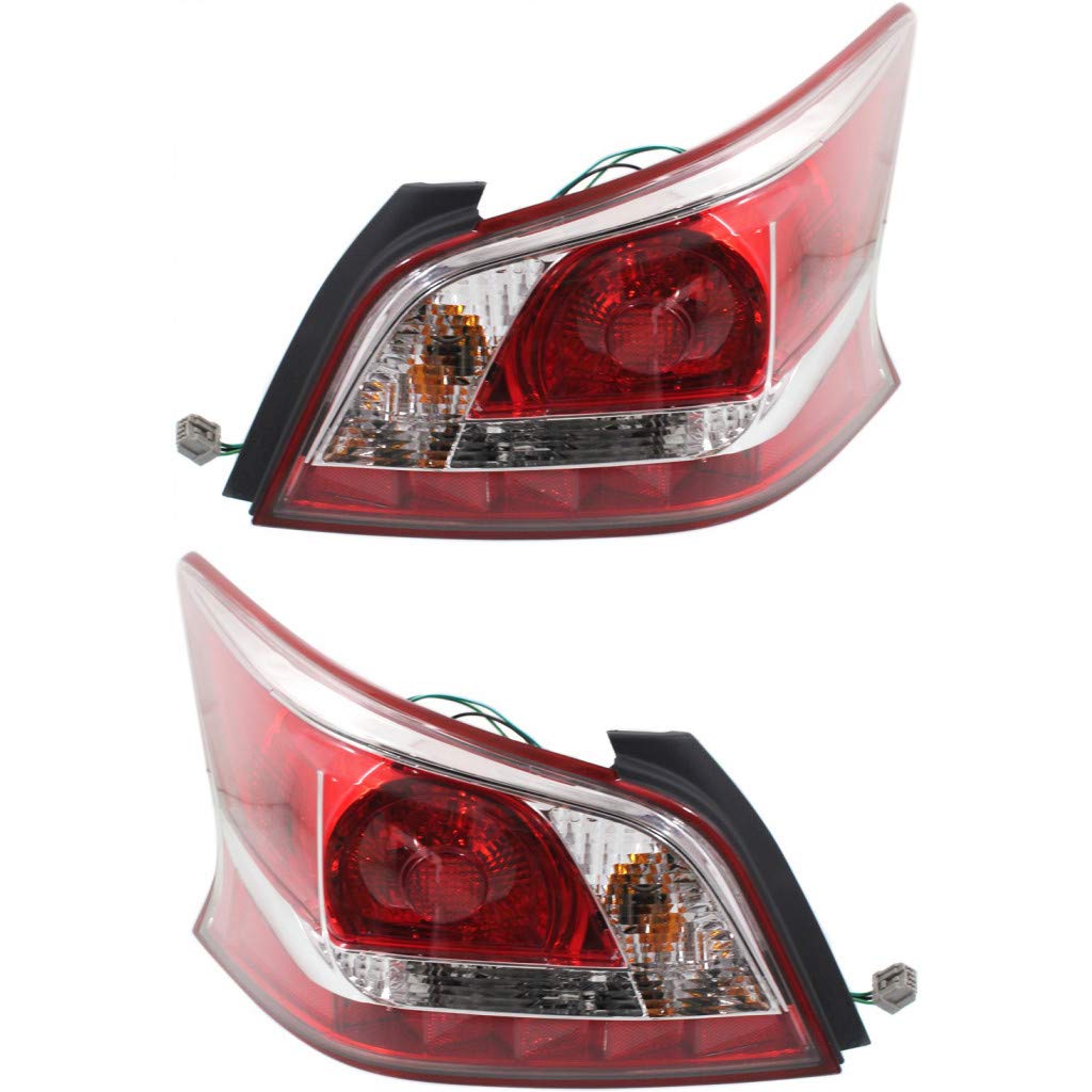 2013 Nissan Altima Rear Tail Lights Pair - Driver & Passenger Side Sedan Replacement (NI2800195 & NI2801195) - Fits OEM 26555-3TA0A & 26550-3TA0A - Perfect for Night Driving & Enhanced Vehicle Safety
