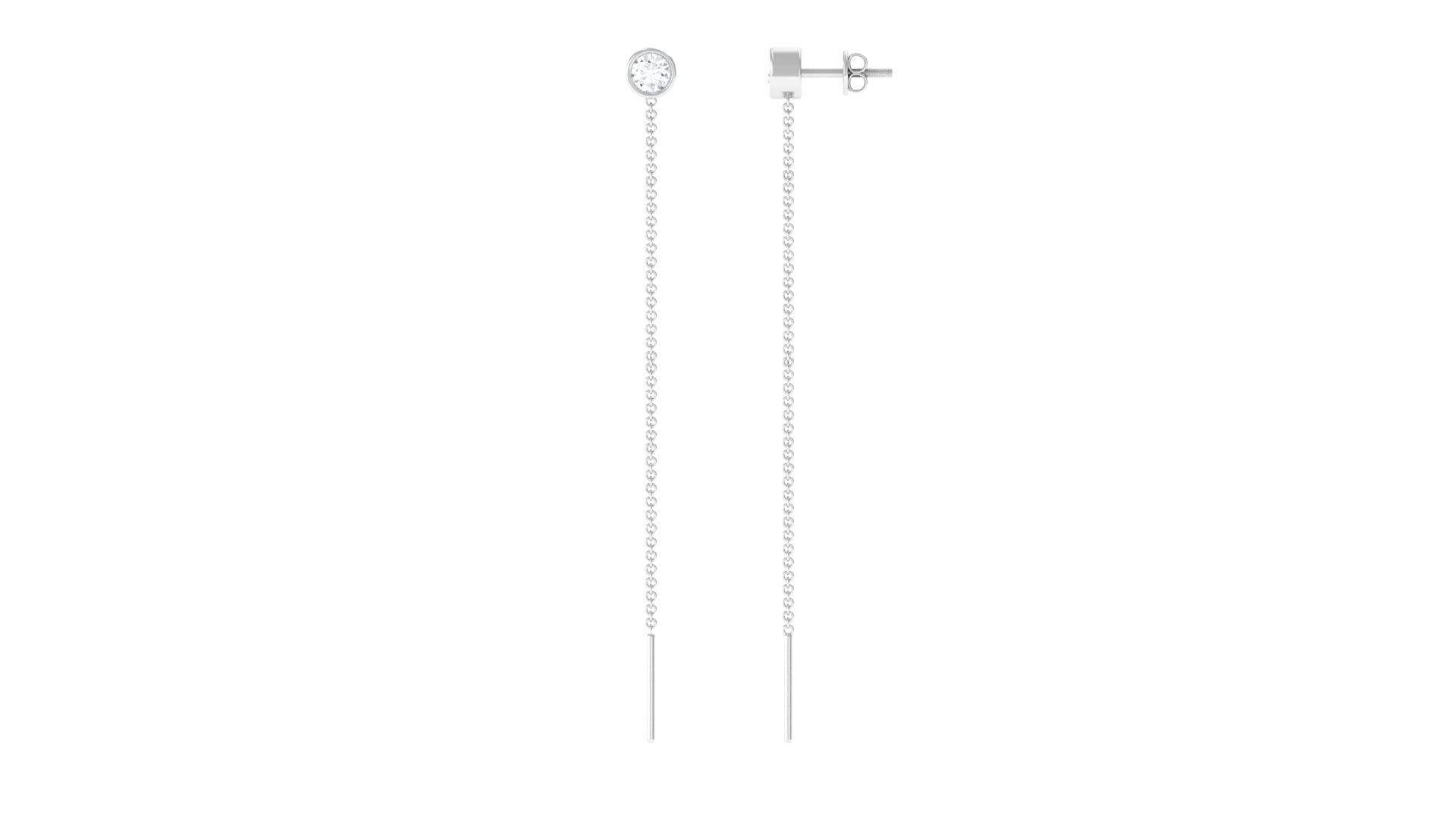 Sparkling Moissanite Dangle Earrings for Women - 14K Solid Gold Chain Drop Earrings | Elegant Gift for Weddings, Parties & Special Occasions