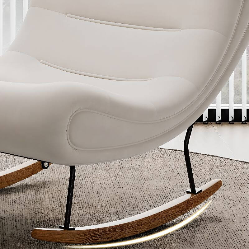Ergonomic Wooden Rocking Chair with Ottoman - Comfortable Couch for Living Room, Nursery & Relaxation - Perfect for Reading, Nursing & Lounging
