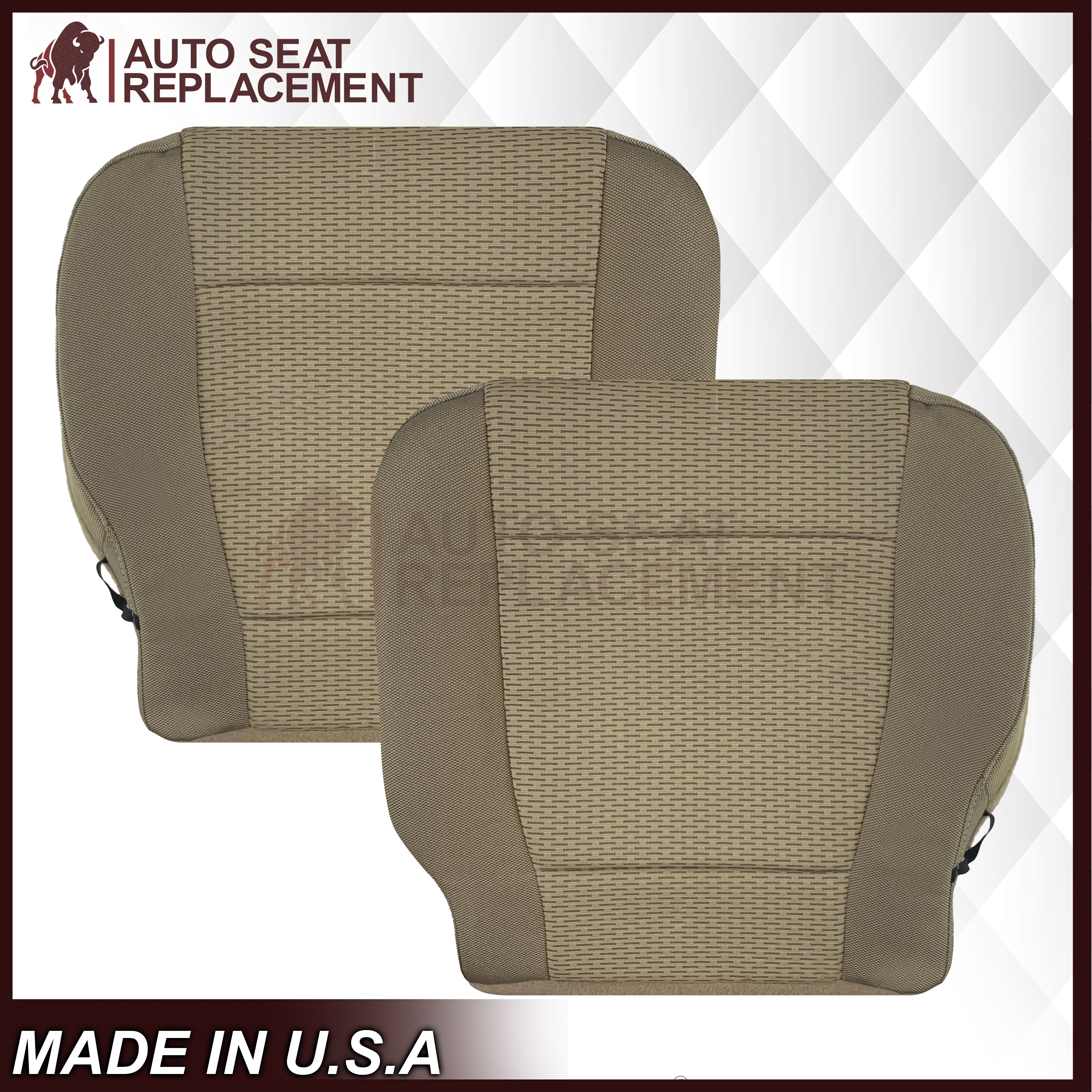 2017-2021 Ford F250 XLT TAN Cloth Seat Cover Replacement - Durable & Custom Fit for Pickup Truck Interior Protection