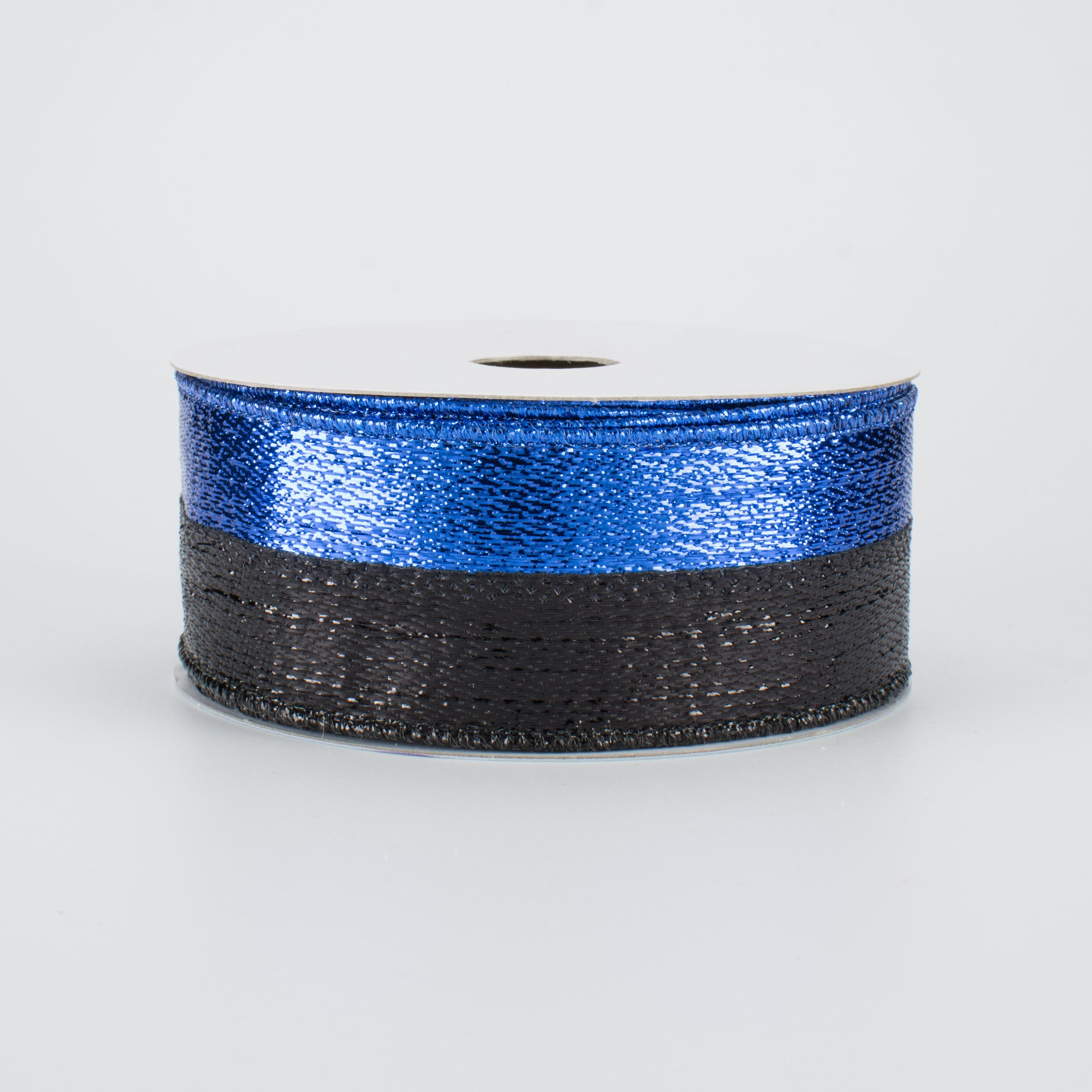 1.5 Inch Metallic Stripe Ribbon - Royal Blue & Black Decorative Ribbon (10 Yards) for Gift Wrapping, Party Decorations, Wedding Bouquets & DIY Crafts