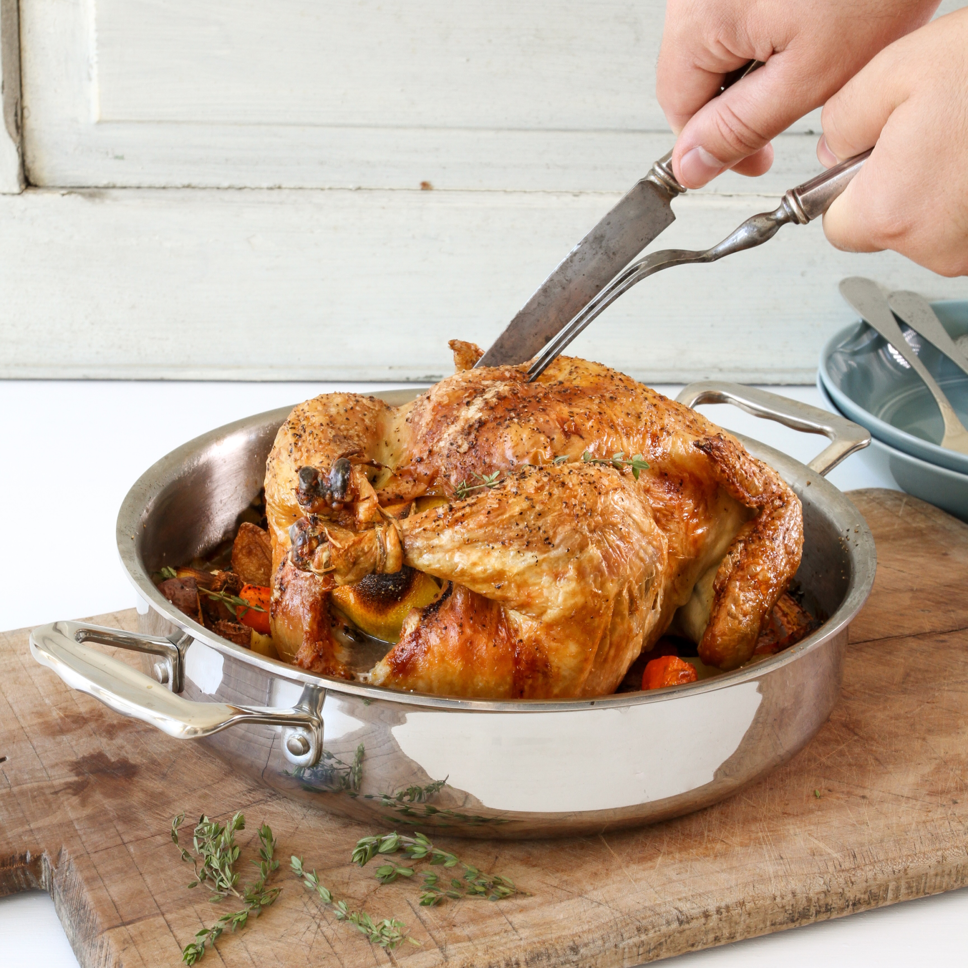 3-in-1 Stainless Steel Roasting Pan with Rack - Oven Safe Baking Dish for Turkey, Chicken, Beef - Perfect for Thanksgiving, Christmas & Holiday Cooking